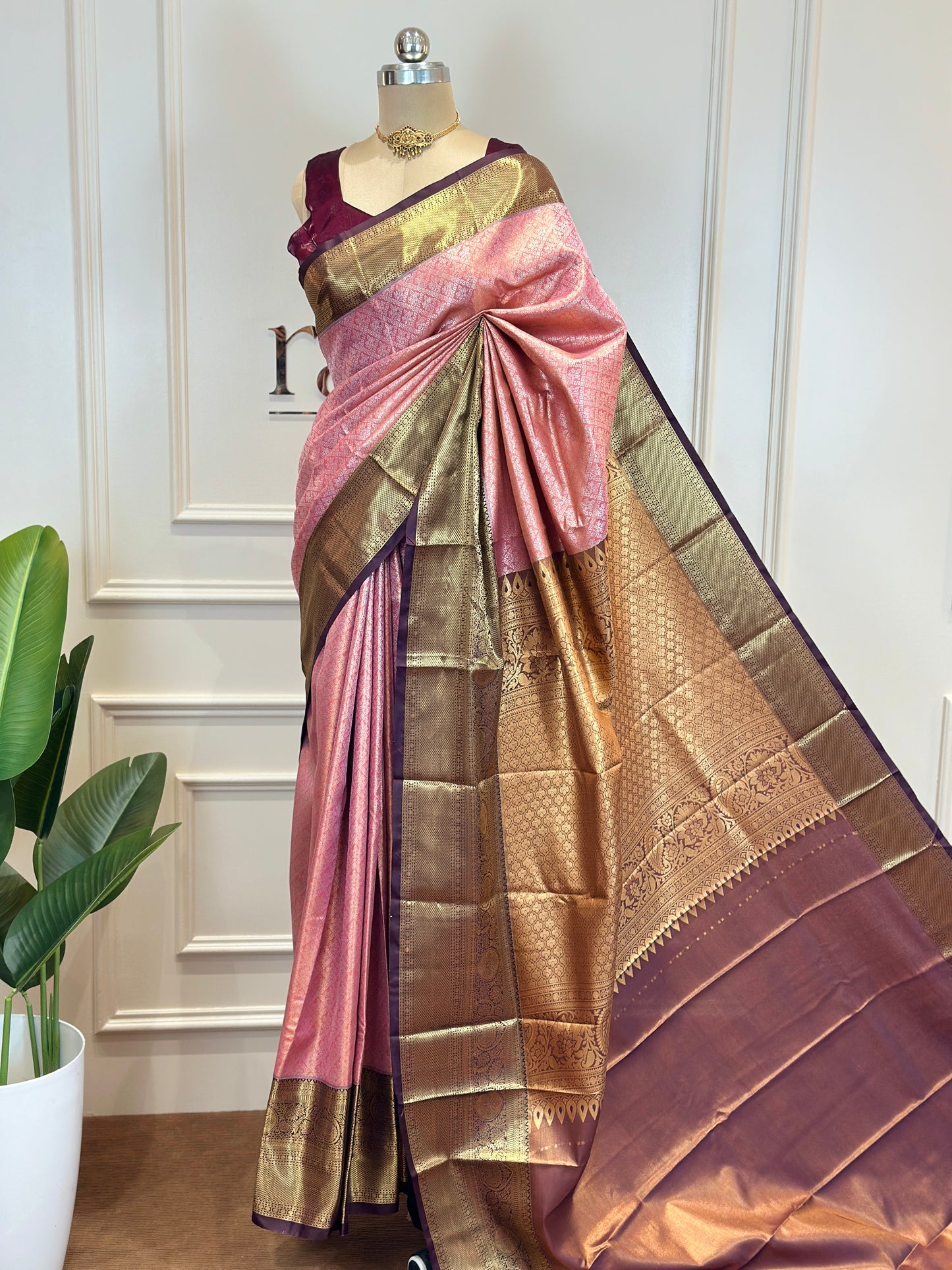 Premium Tissue Silk Saree with Rich Woven Border - Post 760