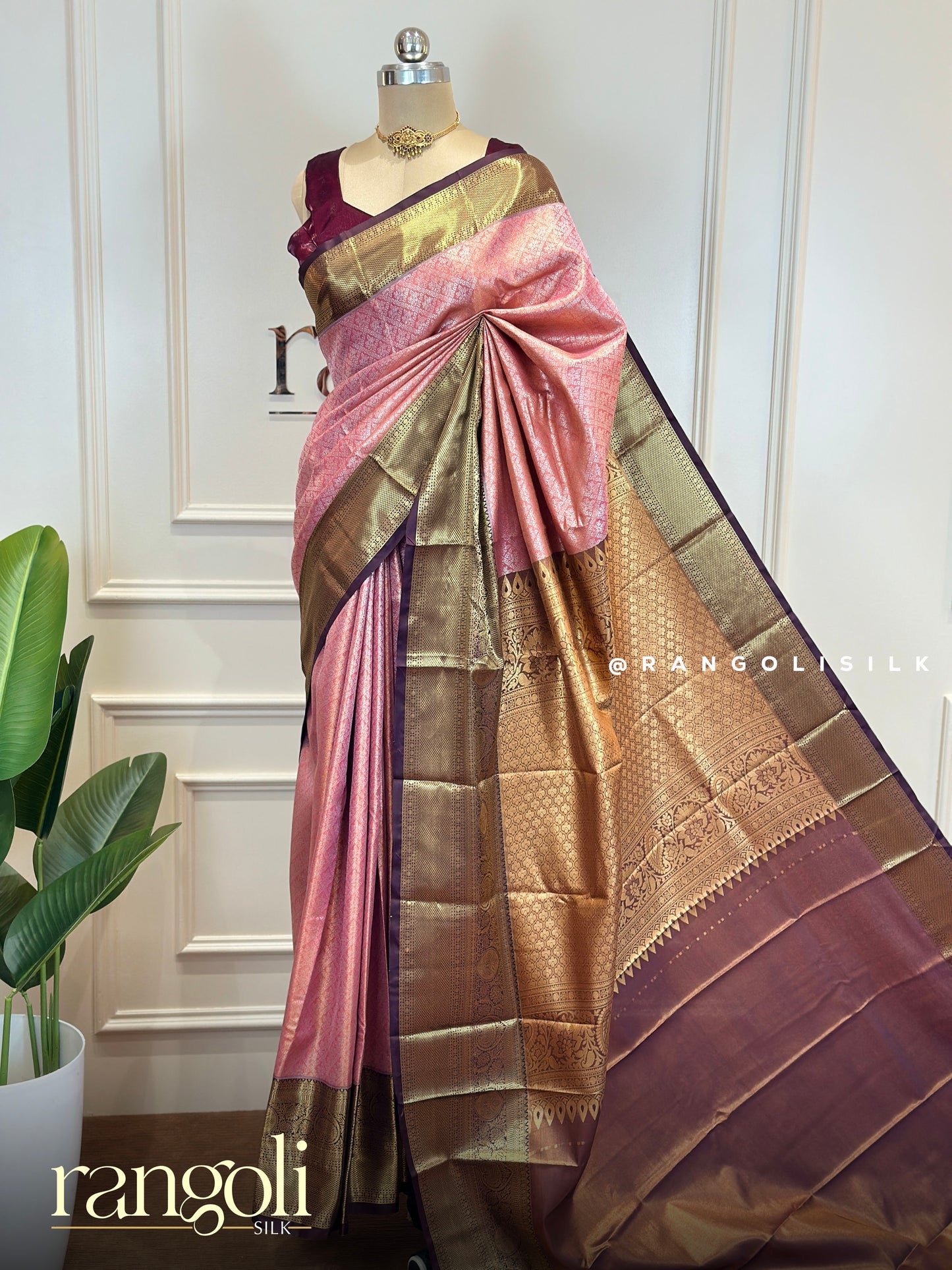 Premium Tissue Silk Saree with Rich Woven Border - Post 760