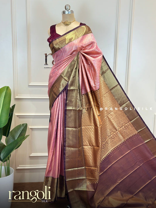 Premium Tissue Silk Saree with Rich Woven Border - Post 760