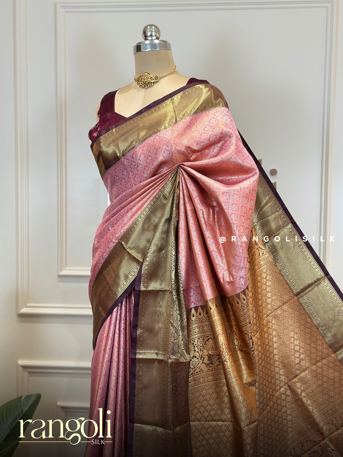 Premium Tissue Silk Saree with Rich Woven Border - Post 760