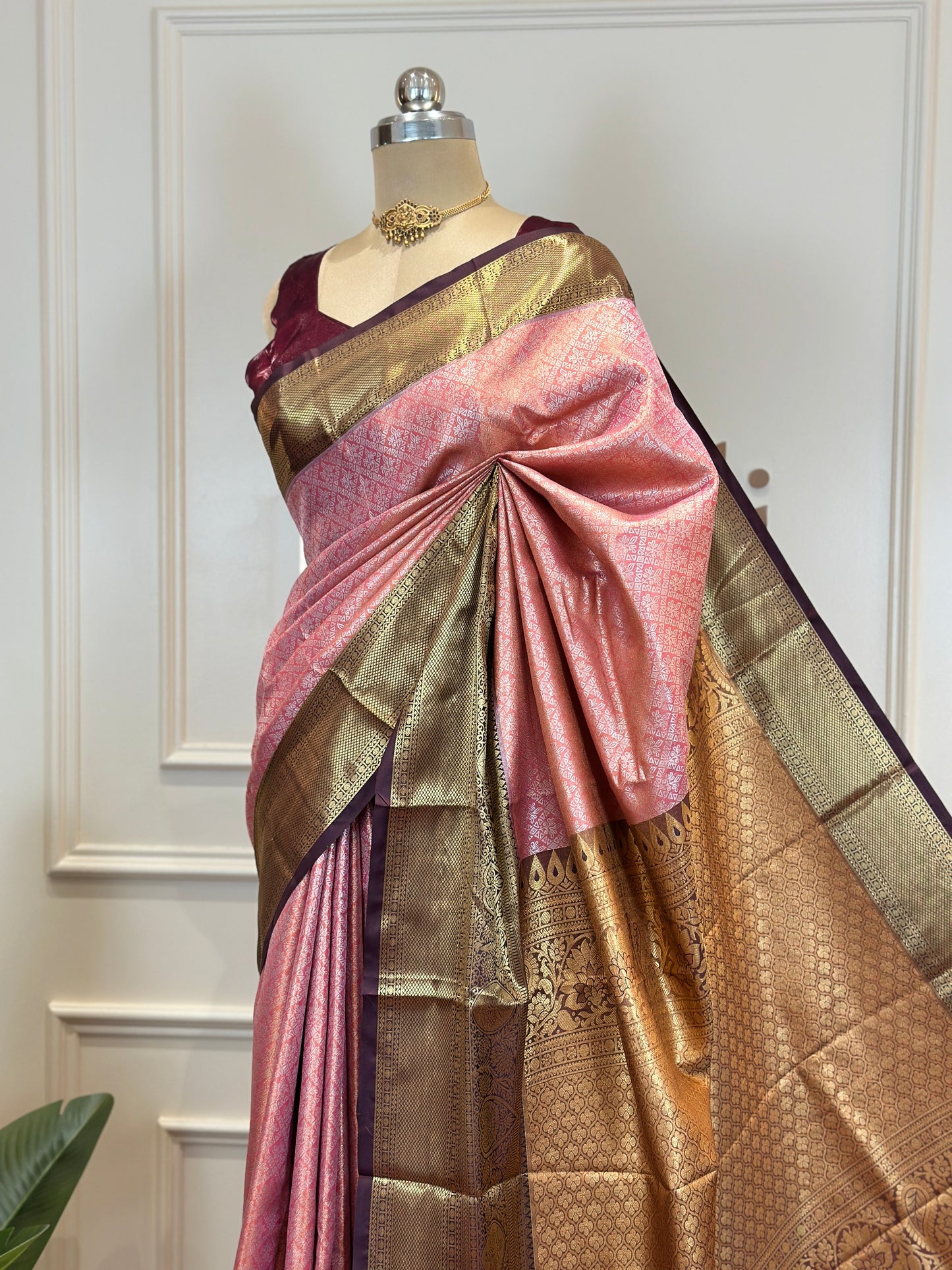 Premium Tissue Silk Saree with Rich Woven Border - Post 760