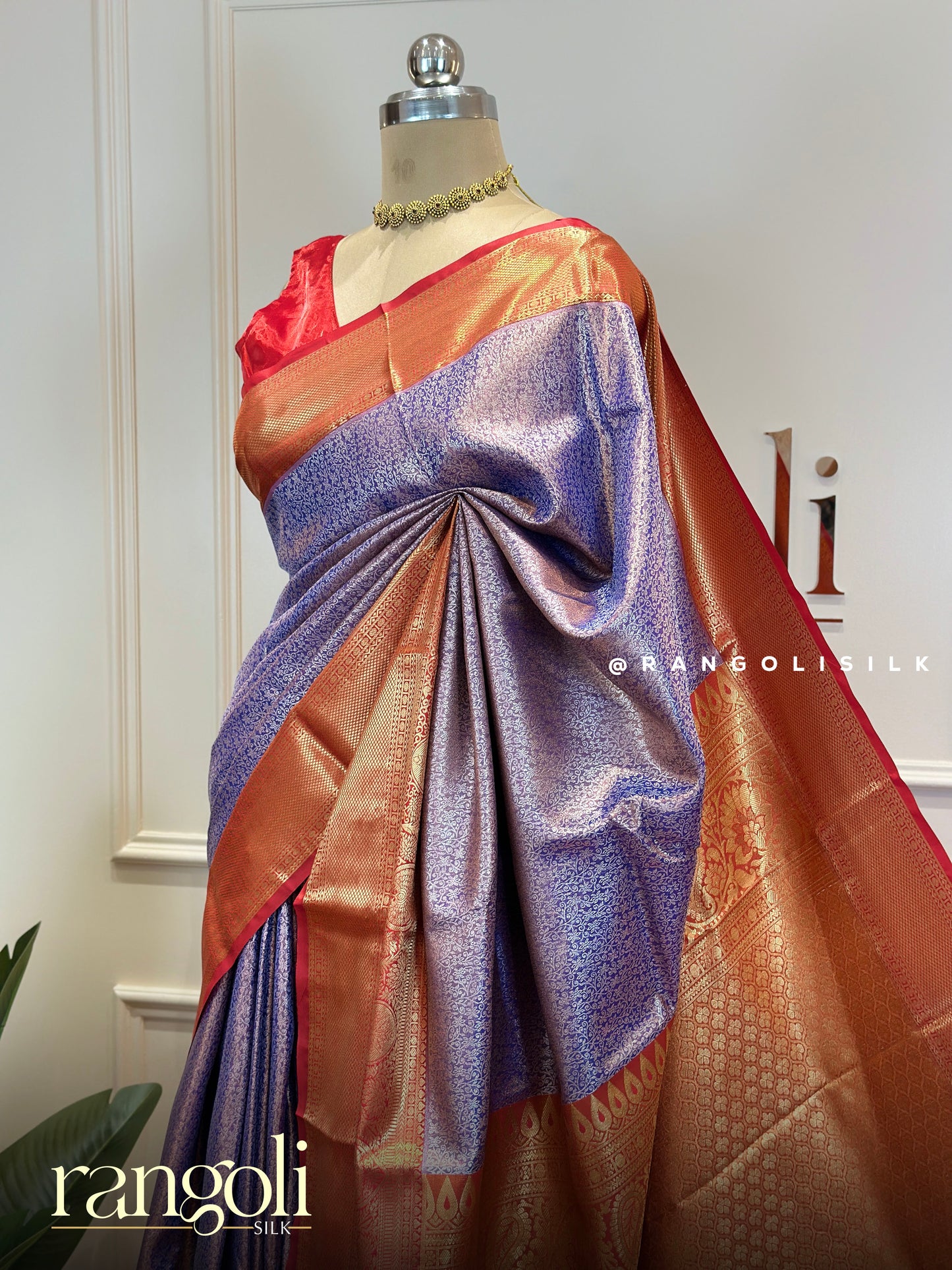 Premium Tissue Silk Saree with Rich Woven Border - Post 760