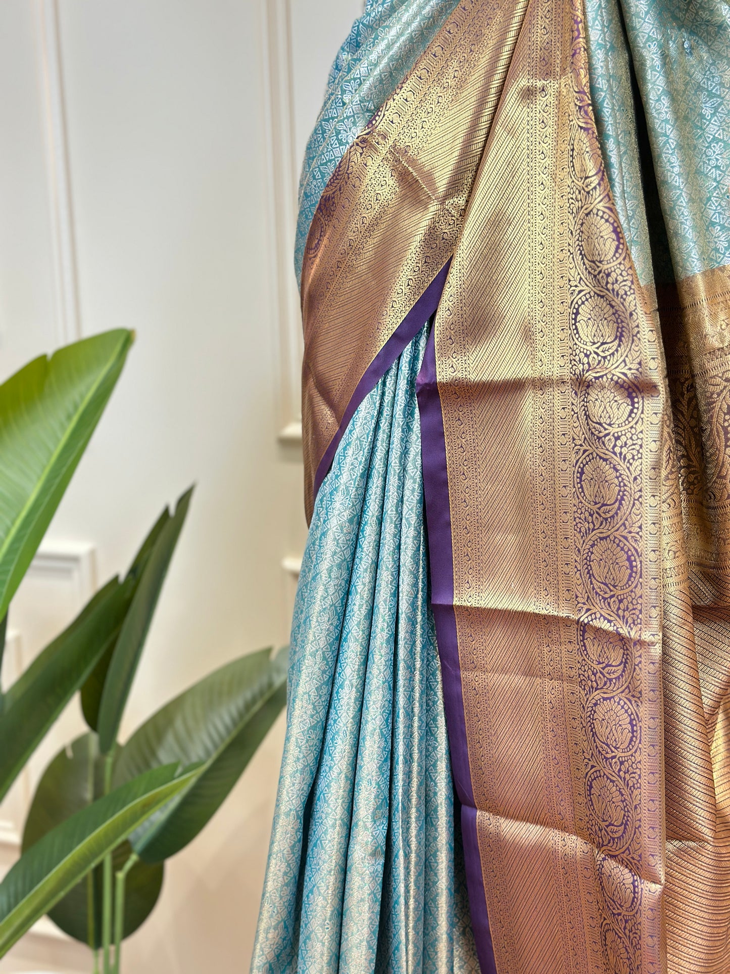 Premium Tissue Silk Saree with Rich Woven Border - Post 760