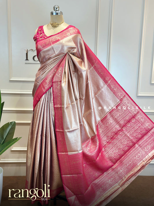 Elegant Tissue Silk Saree with Traditional Border - Post 759
