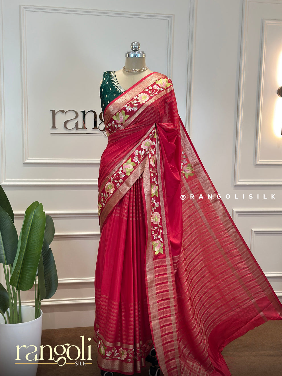 Semi Mysore Silk Saree with Floral Embroidery Border - Post 589 ...