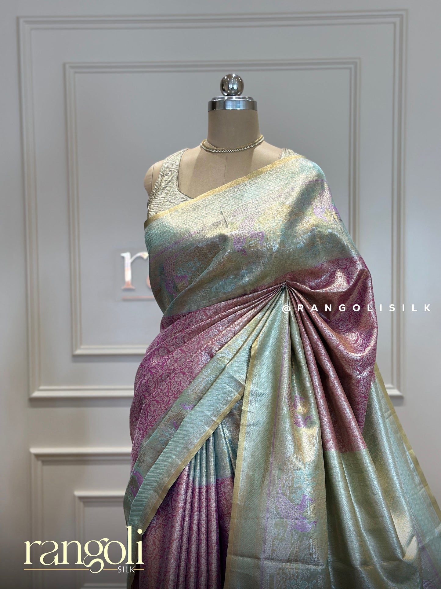 Pastel Tissue Silk Saree with Contrast Border - Post 368