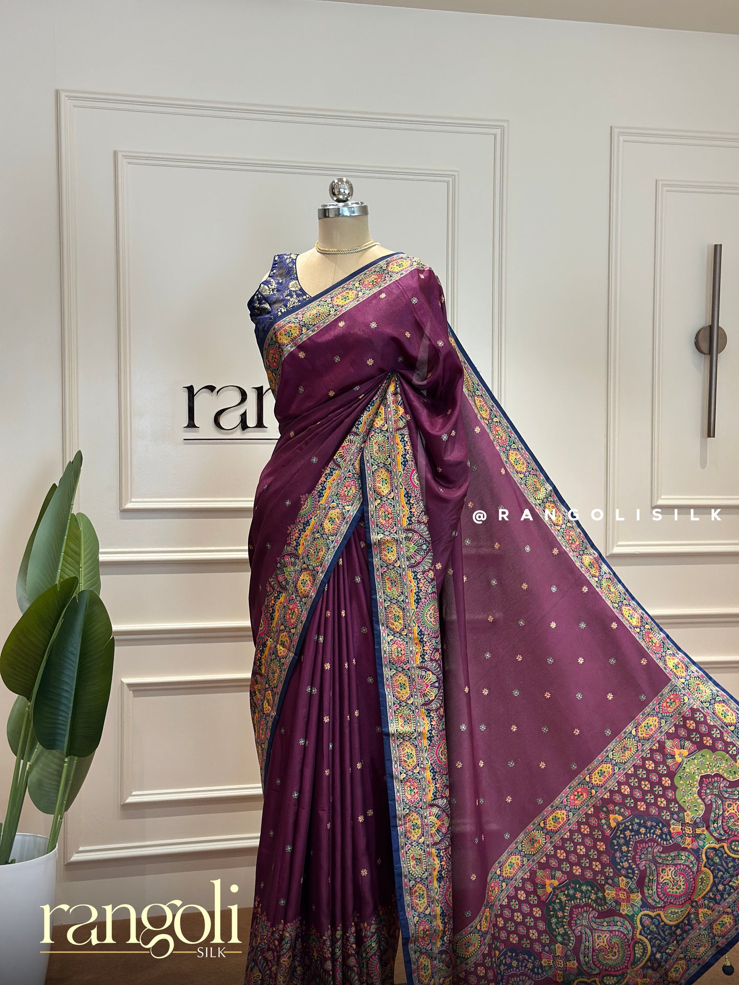 Printed Silk Cotton Saree with Contrast Border - Post 369