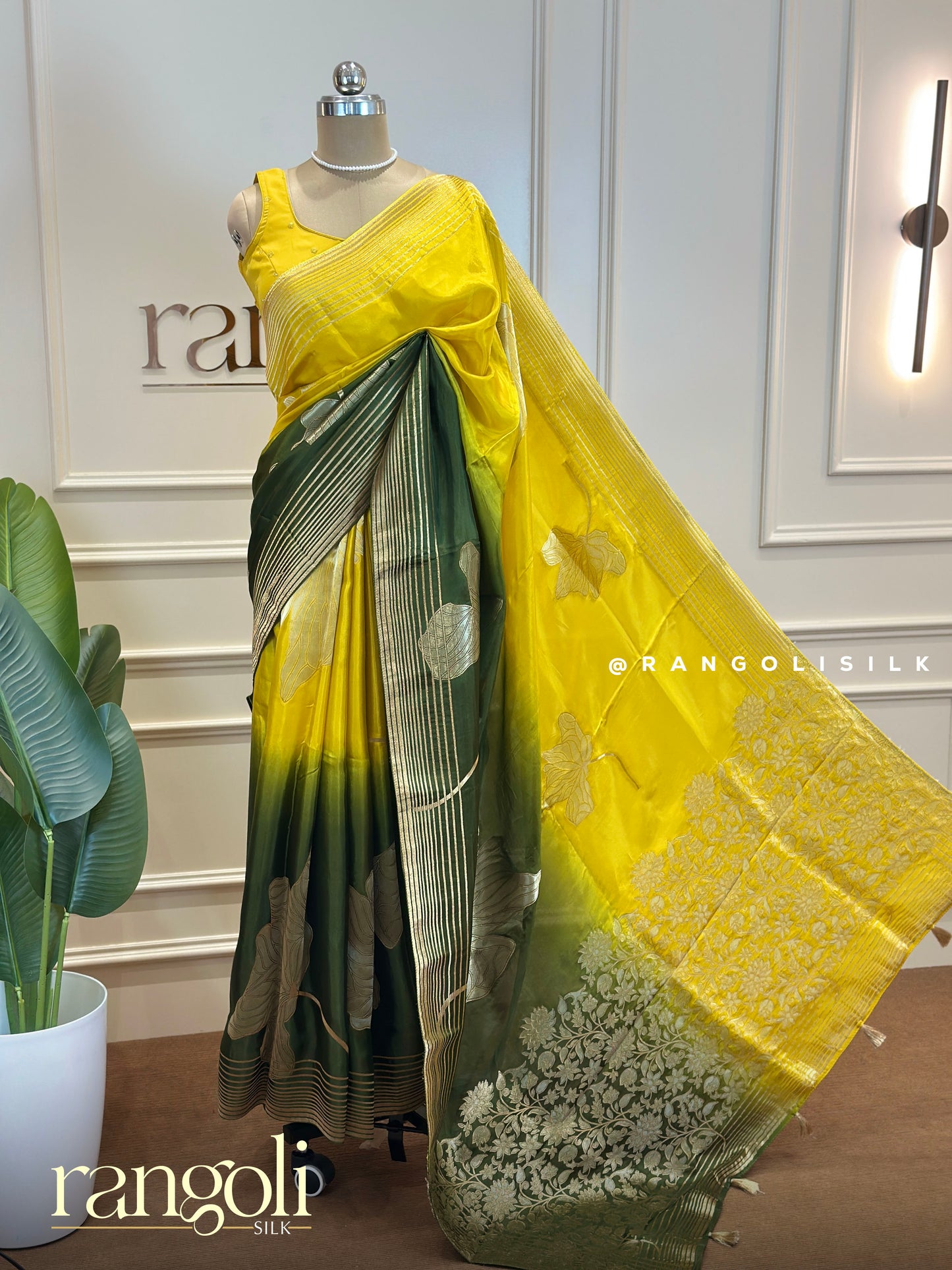 Exquisite Double-Shade Banarasi Saree with Rich Traditional Patterns - Post 690