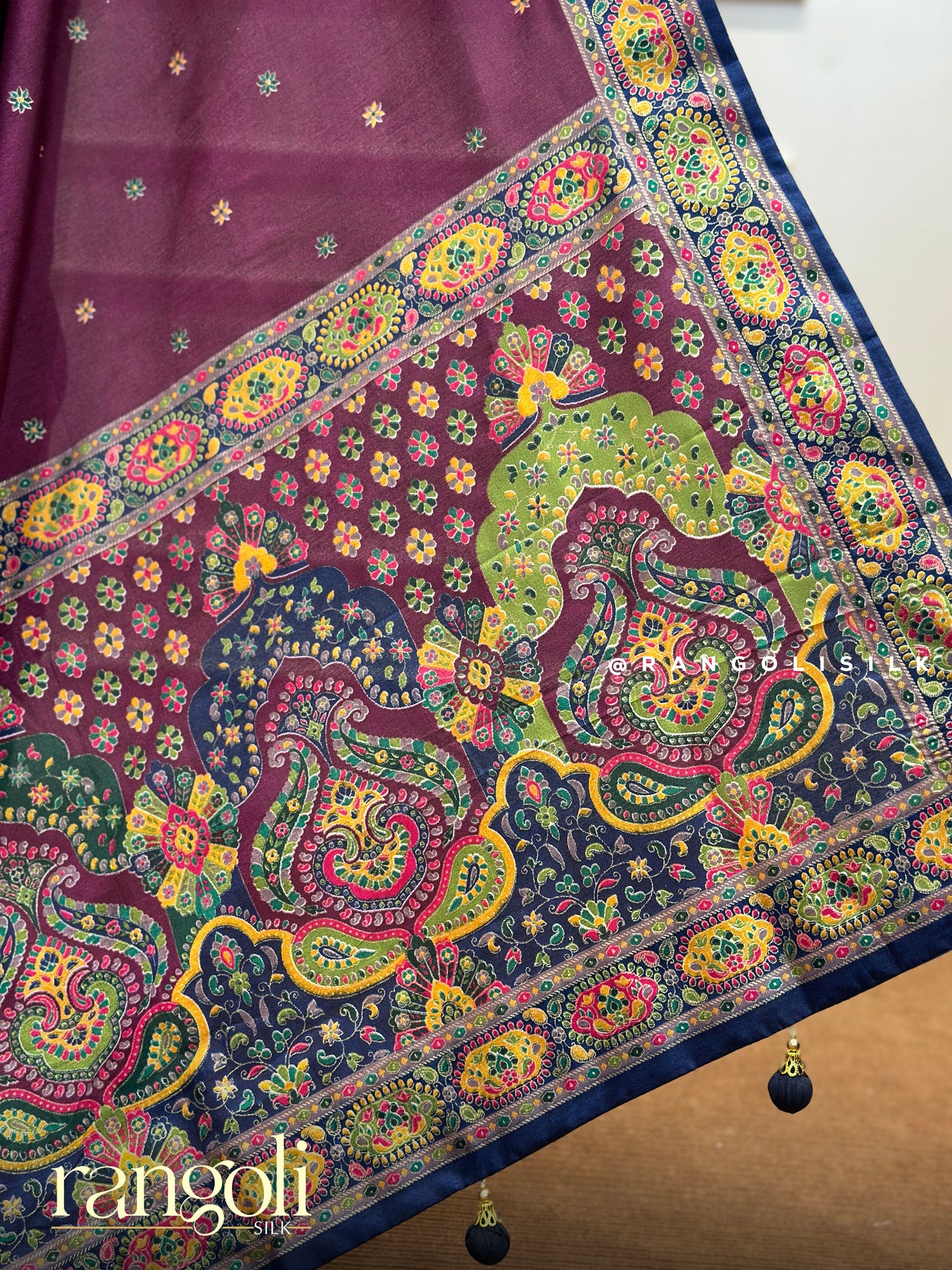 Printed Silk Cotton Saree with Contrast Border - Post 369