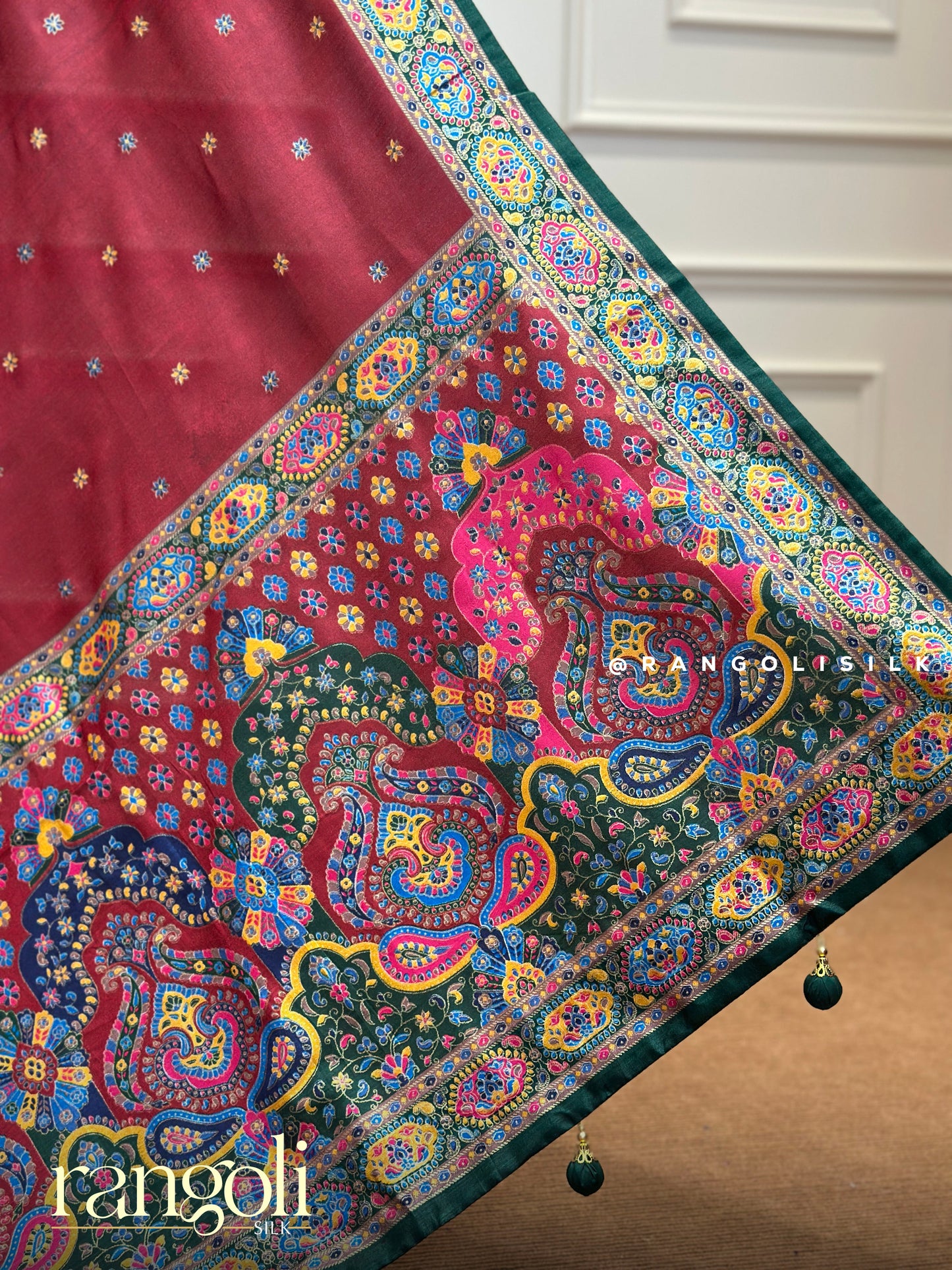 Printed Silk Cotton Saree with Contrast Border - Post 369