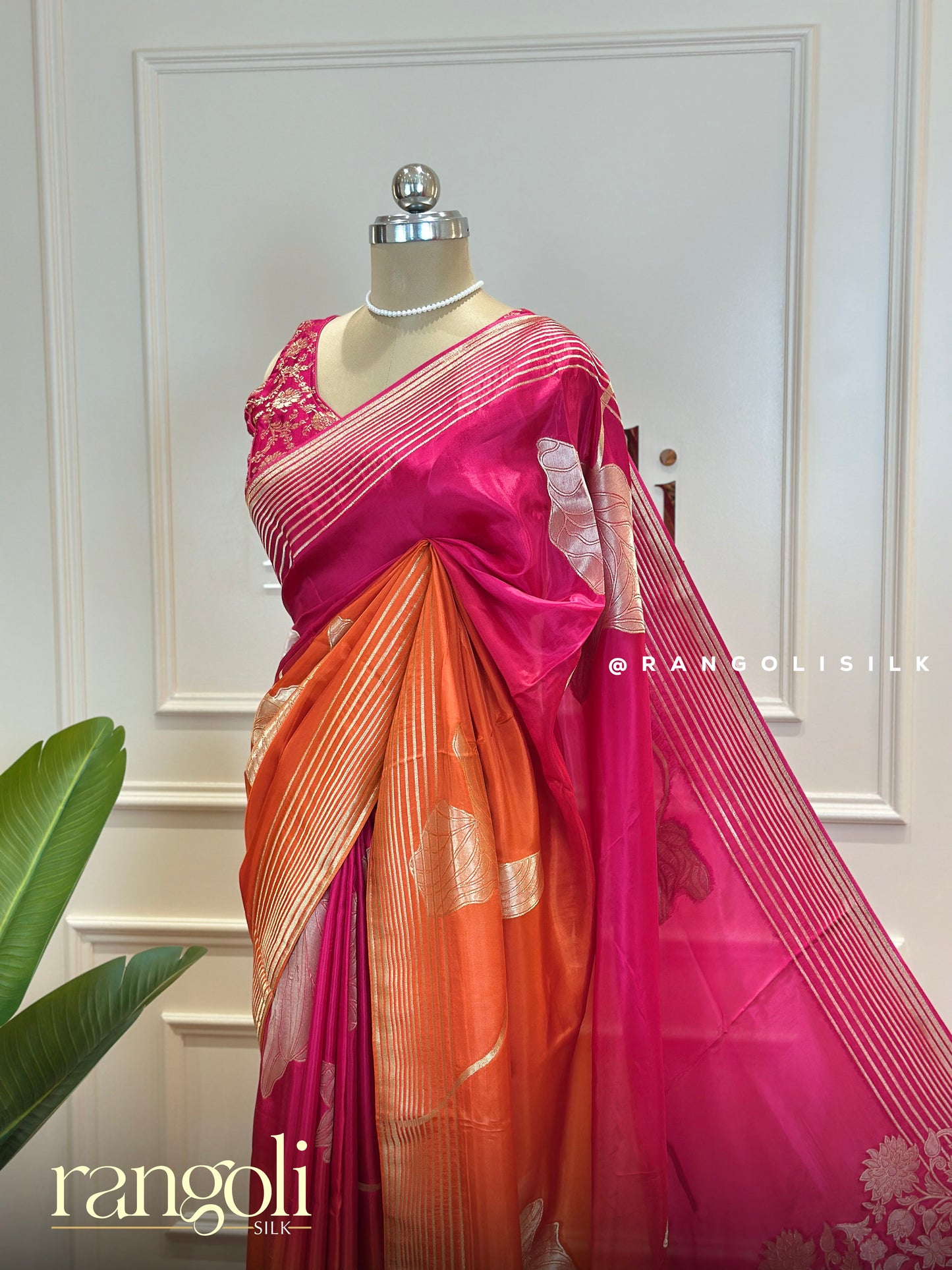 Exquisite Double-Shade Banarasi Saree with Rich Traditional Patterns - Post 690