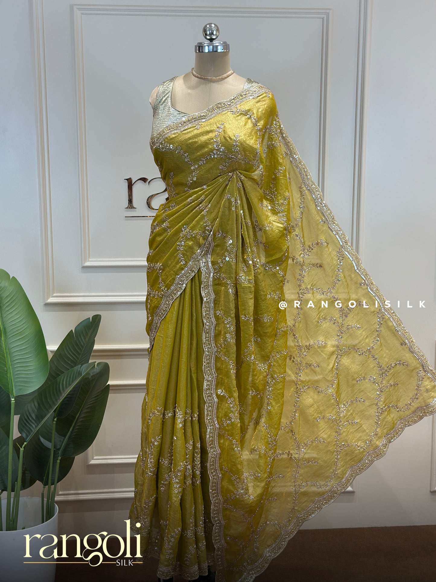 Designer Organza Saree with Zari Embroidery & Sequins - Post 881