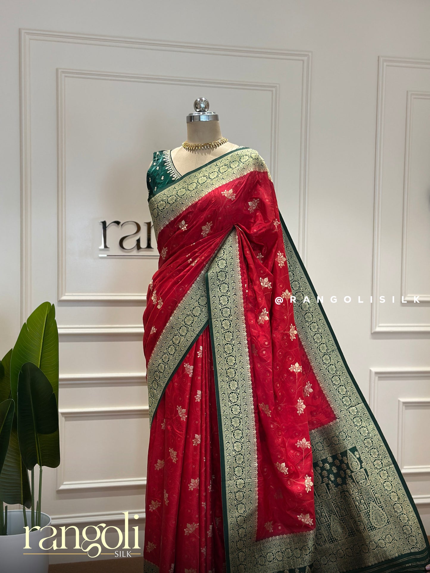 Banaras Saree with Bold Colours and Rich Floral Pallu - Post 378