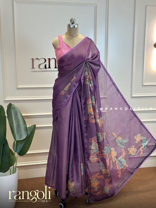 Soft Cotton Saree with Delicate Floral Prints - Post 712