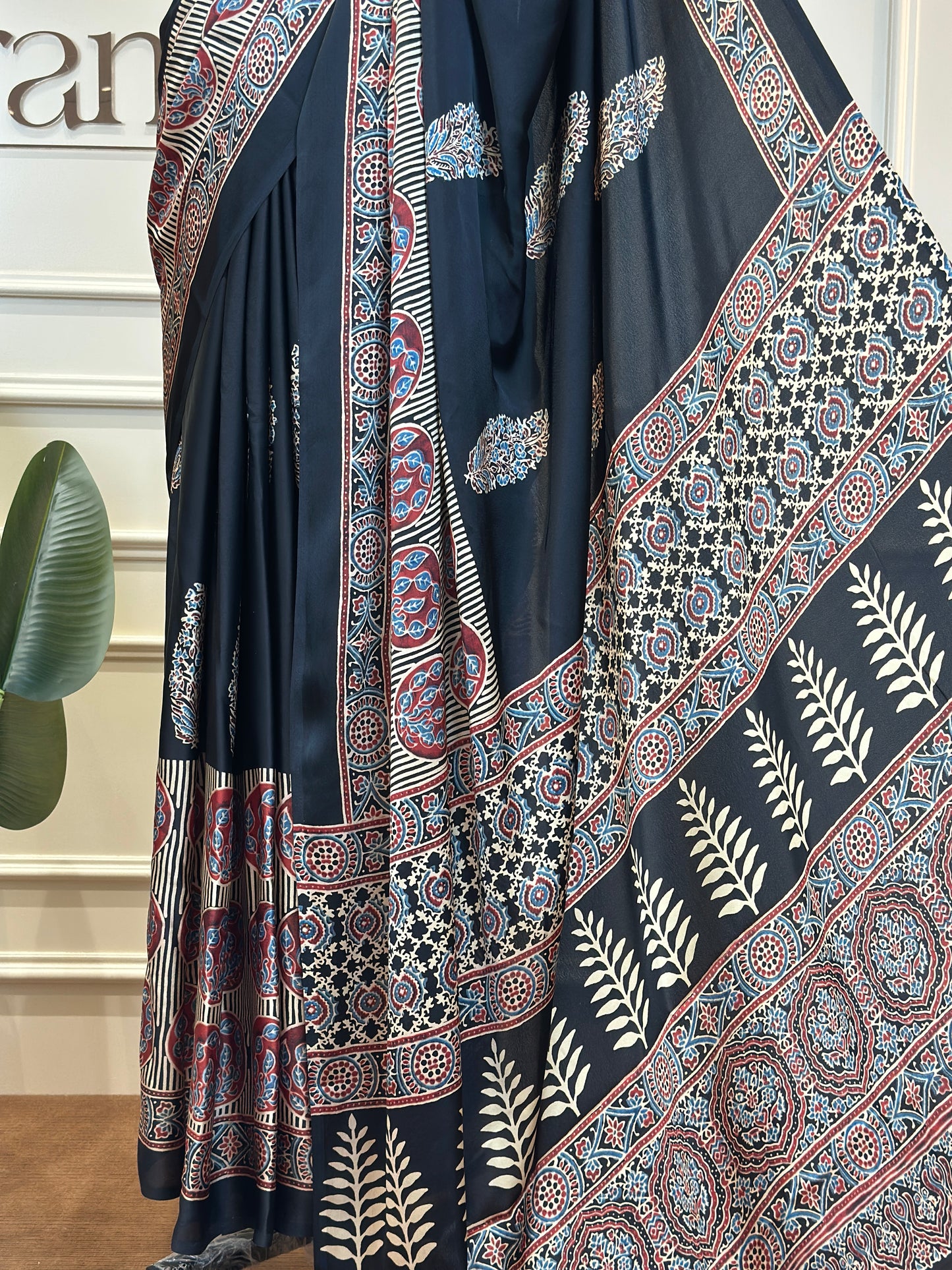 Semi Modal Silk Saree with Ajrakh Prints - Post 766