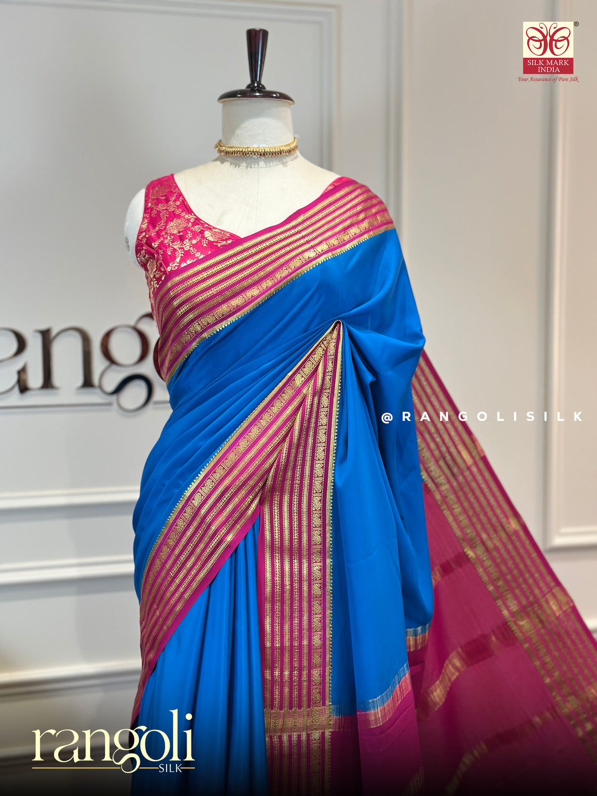 Pure Mysore Crepe Silk Sarees with Contrast Border - Silk Mark Certified - Post 1004