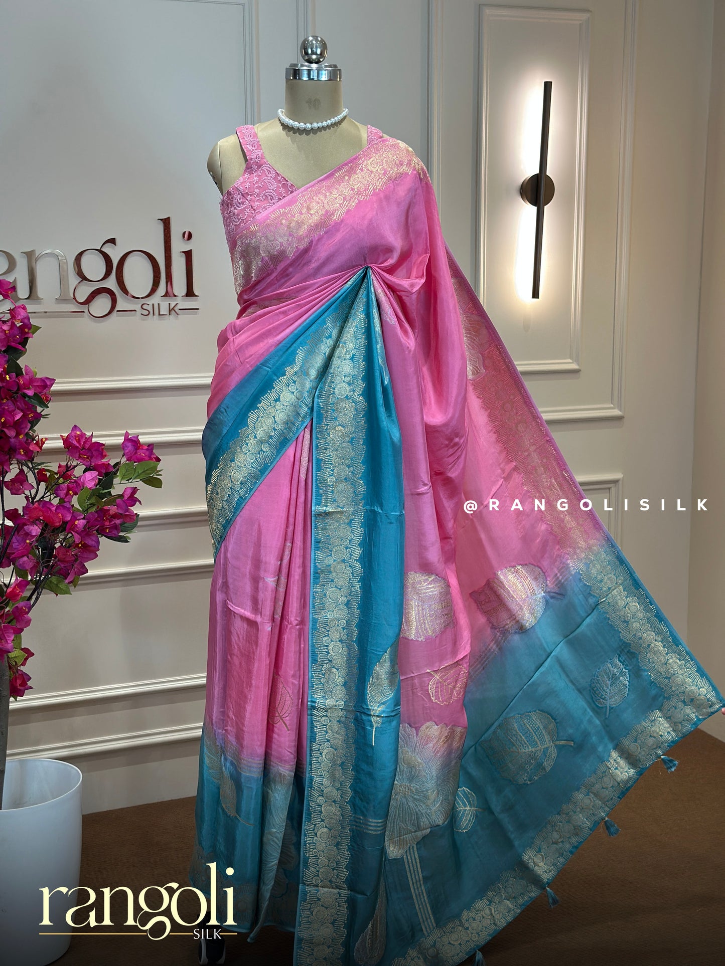 Elegant Double Shade Banaras Saree - Post 898