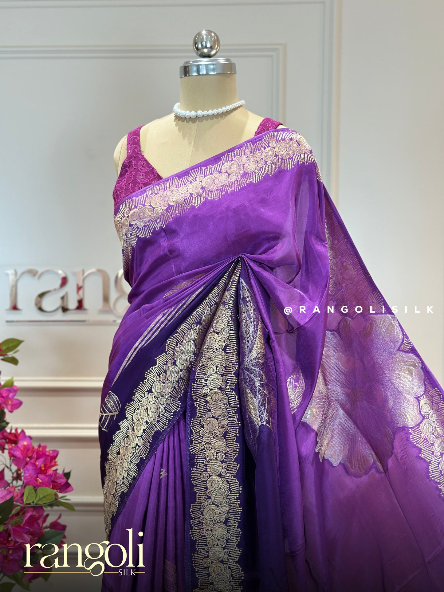 Elegant Double Shade Banaras Saree - Post 898