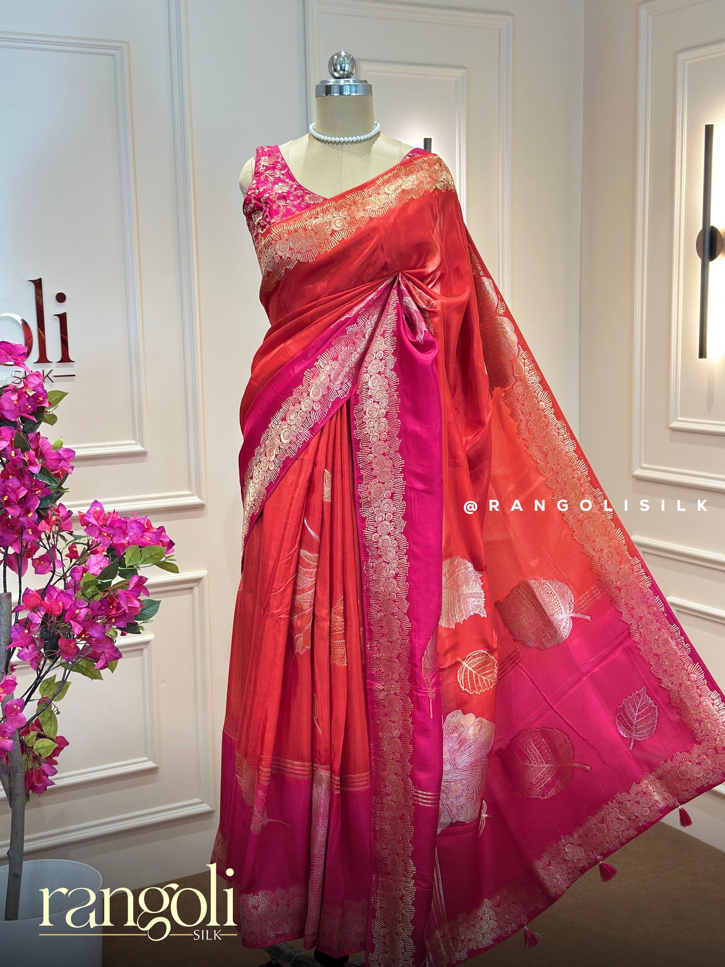 Elegant Double Shade Banaras Saree - Post 898