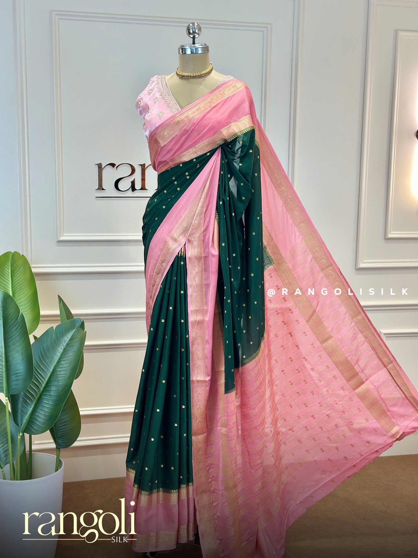 Semi Mysore Silk Crepe Saree with Rich Zari Border - Post 769
