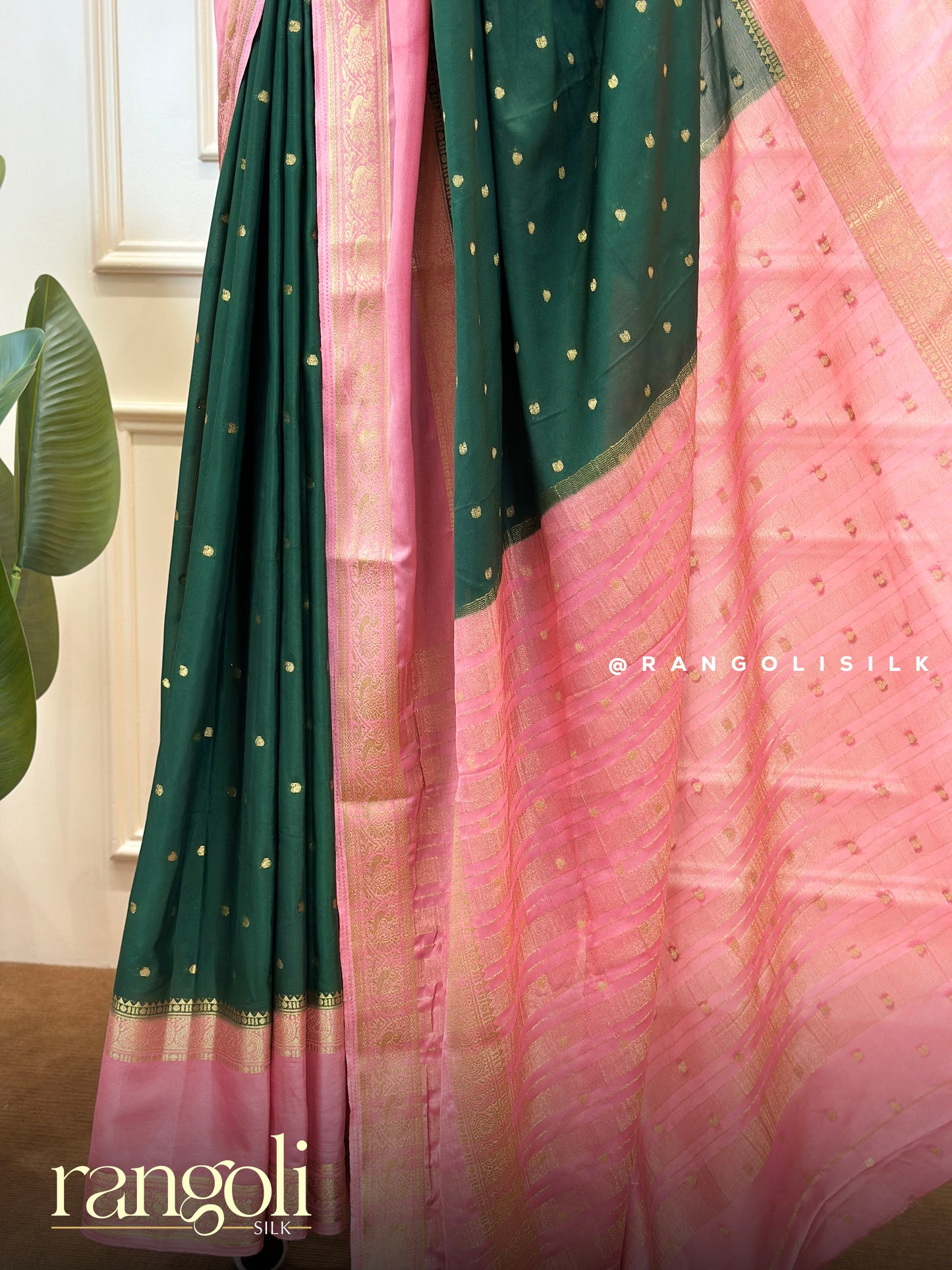 Semi Mysore Silk Crepe Saree with Rich Zari Border - Post 769