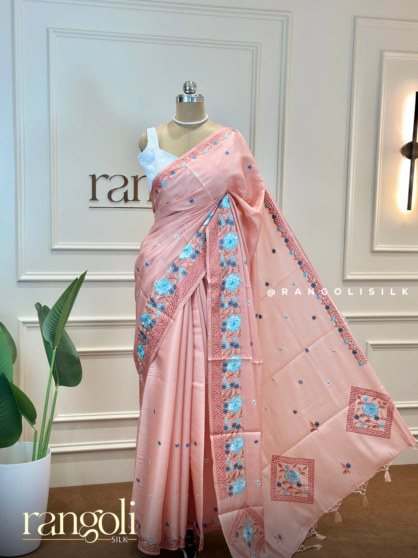 Soft Elegance Cotton Silk Saree – Pastel Shades with Intricate Floral Embroidery - Post 599