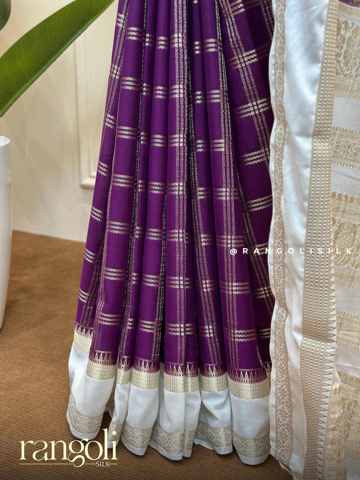 Semi Mysore Silk Saree in Contrast Shades with Soft Luxurious Drape - Post 713