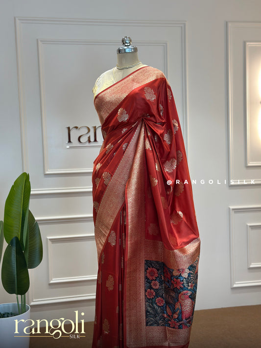Banaras Saree in Vibrant Colours with Woven Pallu - Post 385
