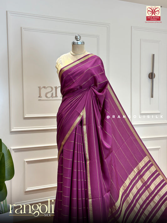 Pure Crepe Silk Saree with Intricate Gold Zari - Post 376