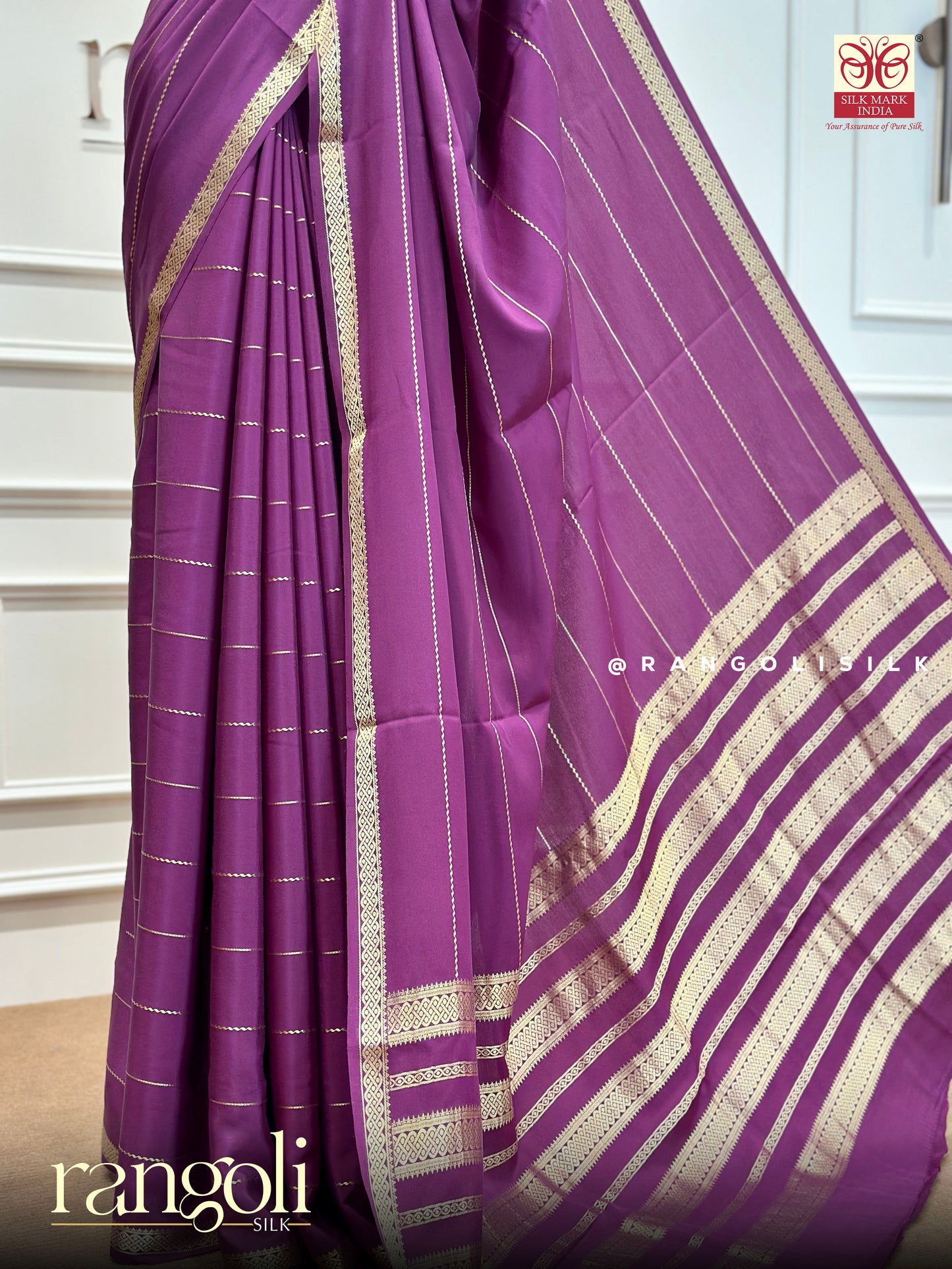 Pure Crepe Silk Saree with Intricate Gold Zari - Post 376
