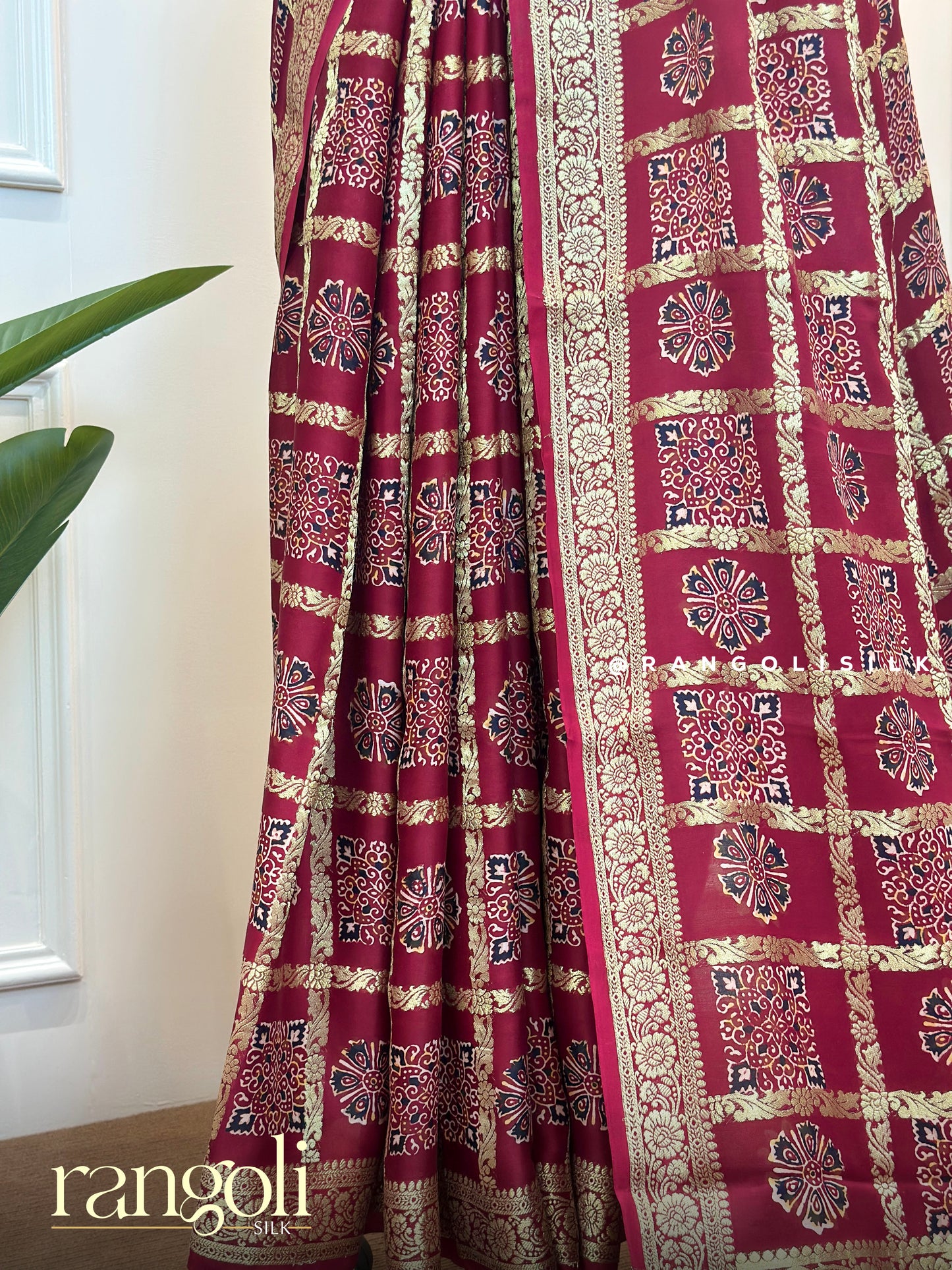 Ajrakh Silk Saree – Elegant Heritage Print with Timeless Luxury - Post 598
