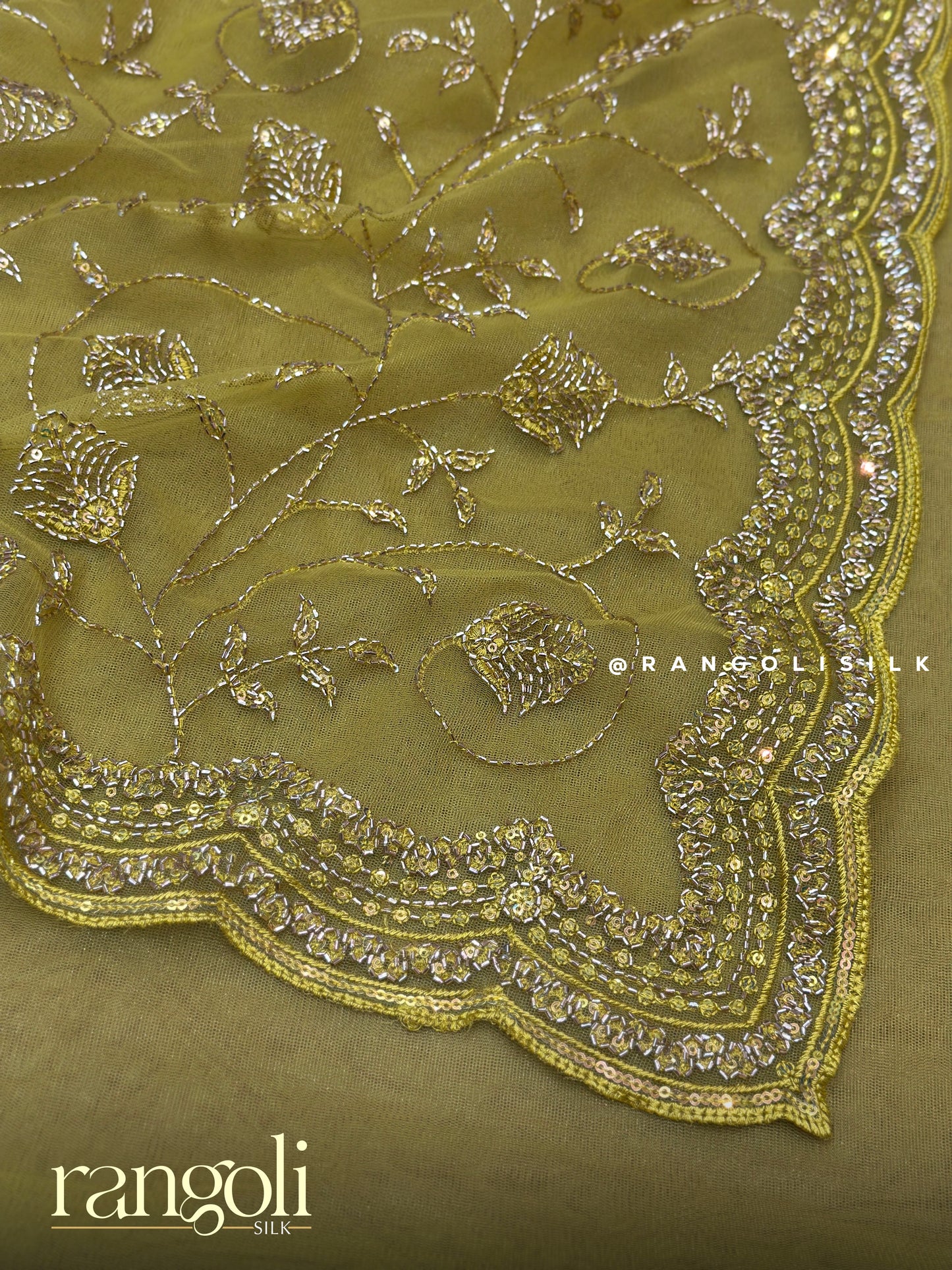 Designer Net Saree with Floral Embroidery - Post 707