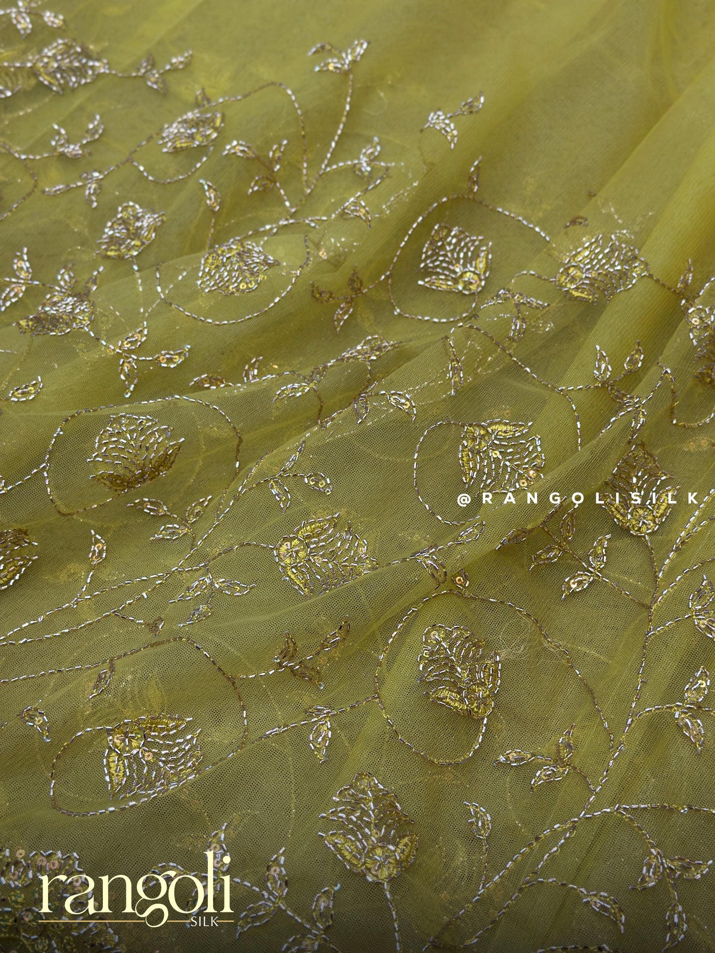 Designer Net Saree with Floral Embroidery - Post 707