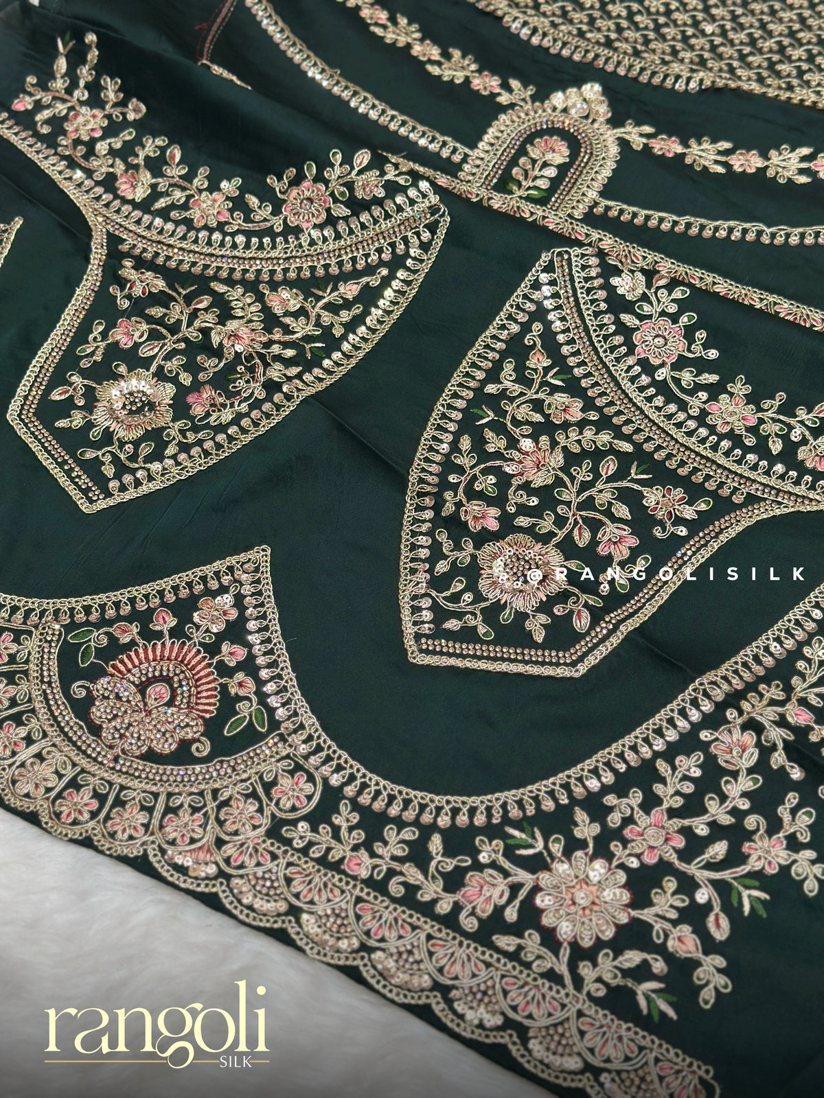 Soft Tone Shimmering Tissue Silk Saree with Heavy Thread & Sequin Blouse Piece - Post 1009