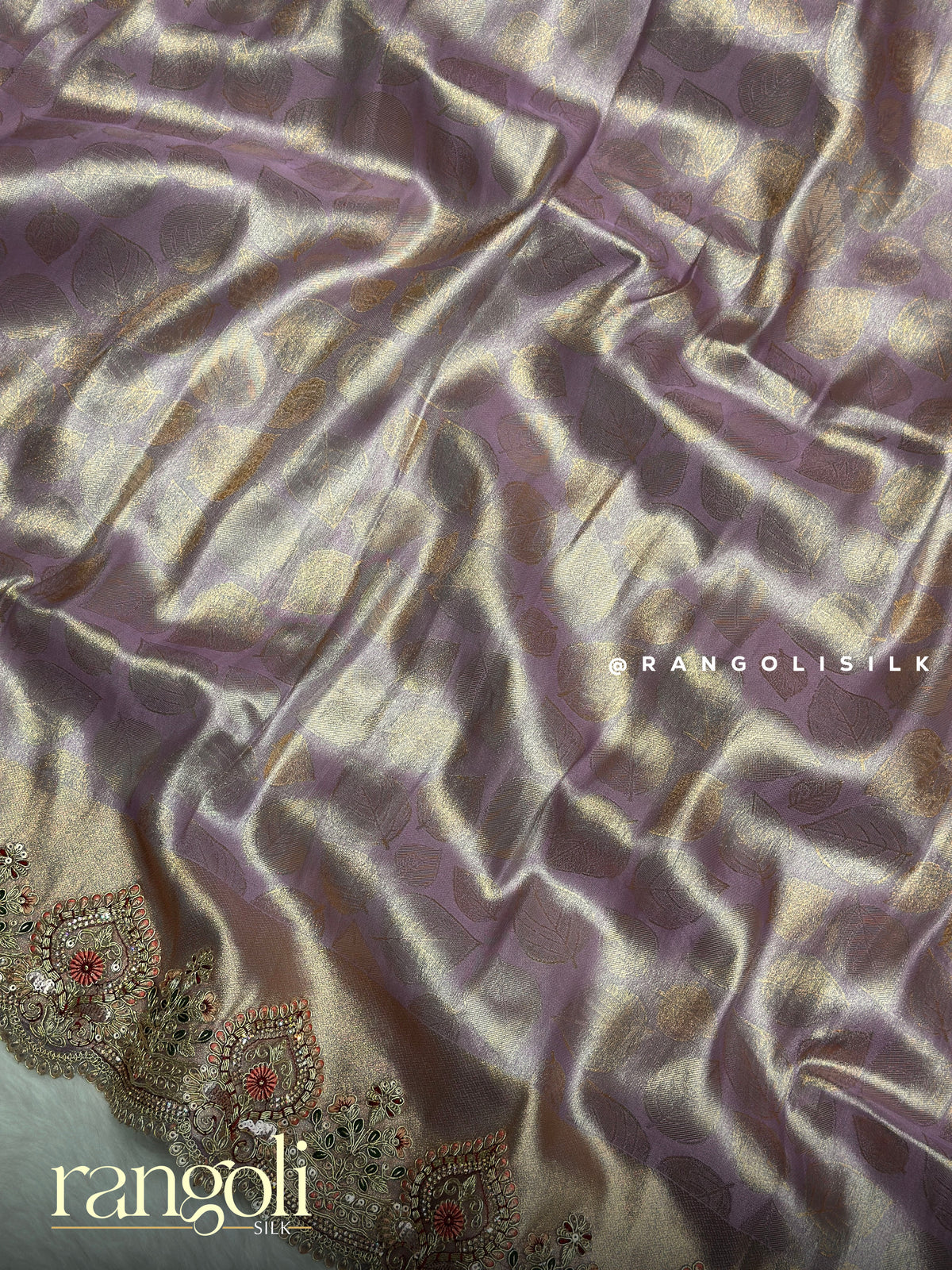 Soft Tone Shimmering Tissue Silk Saree with Heavy Thread & Sequin Blouse Piece - Post 1009