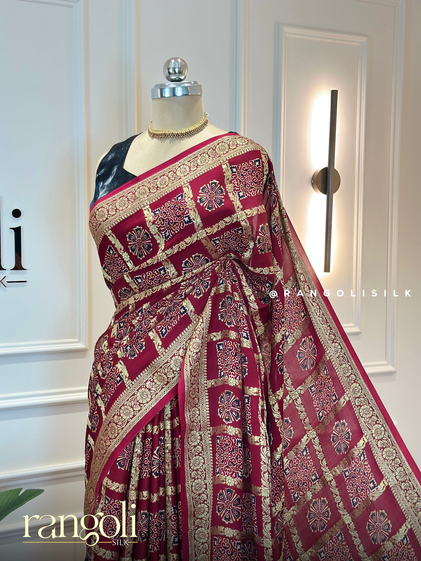 Ajrakh Silk Saree – Elegant Heritage Print with Timeless Luxury - Post 598