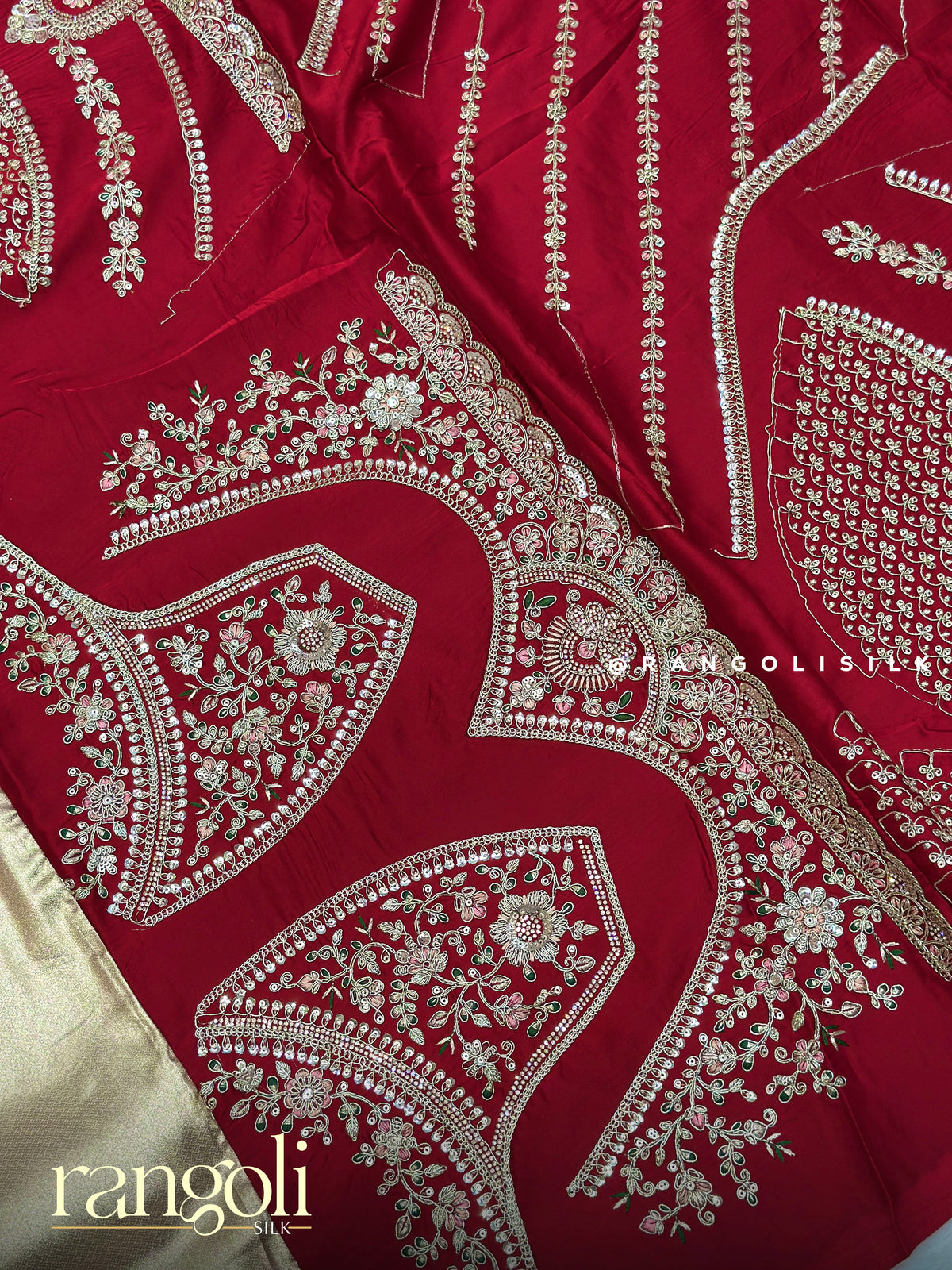 Soft Tone Shimmering Tissue Silk Saree with Heavy Thread & Sequin Blouse Piece - Post 1009