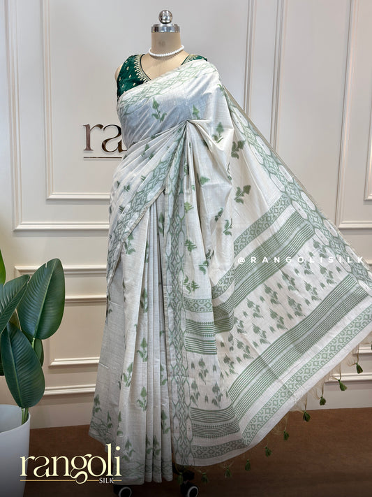 Soft Cotton Saree with Elegant Border and Tassel Pallu - Post 772