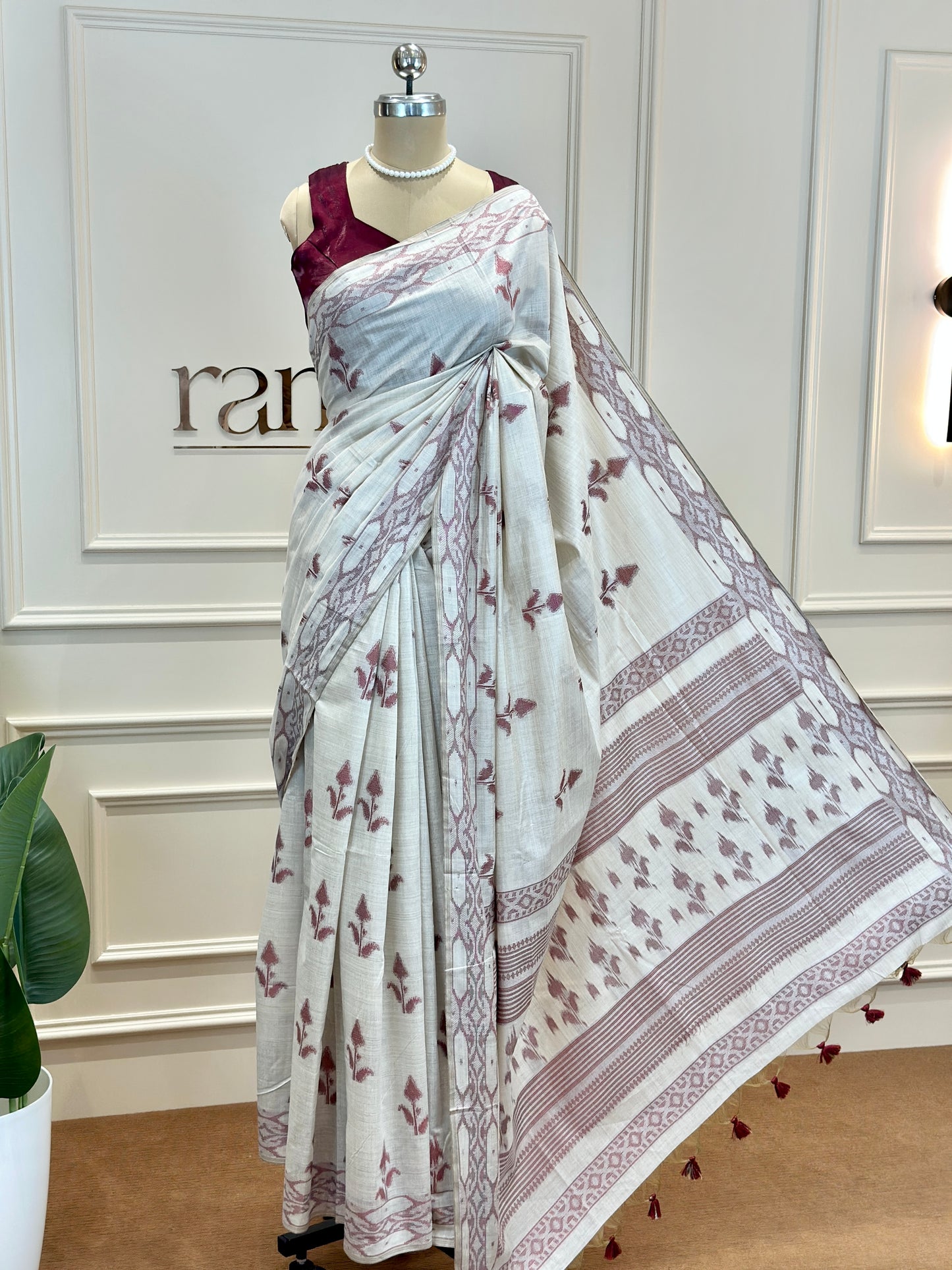 Soft Cotton Saree with Elegant Border and Tassel Pallu - Post 772