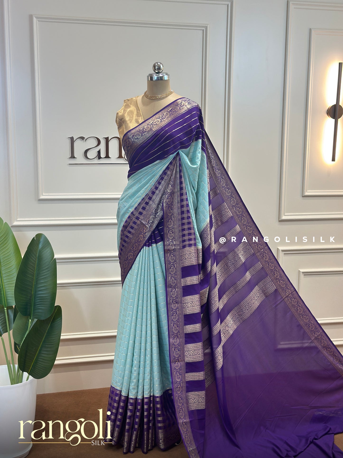 Semi Mysore Silk Saree in Stunning Solid Shade - Post 485