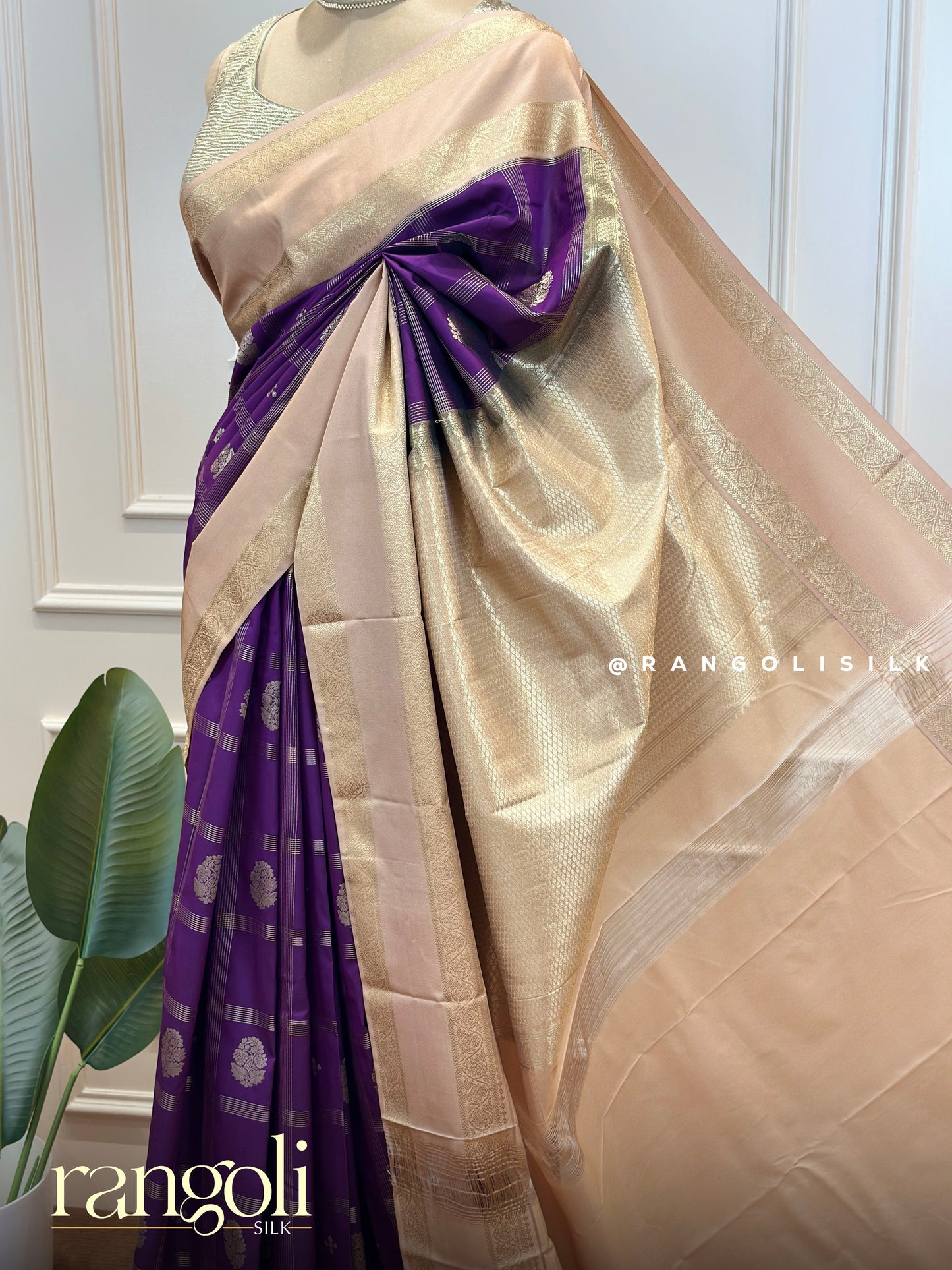 Traditional Semi Kanjivaram Silk Saree in Rich Colour Combinations - Post 700