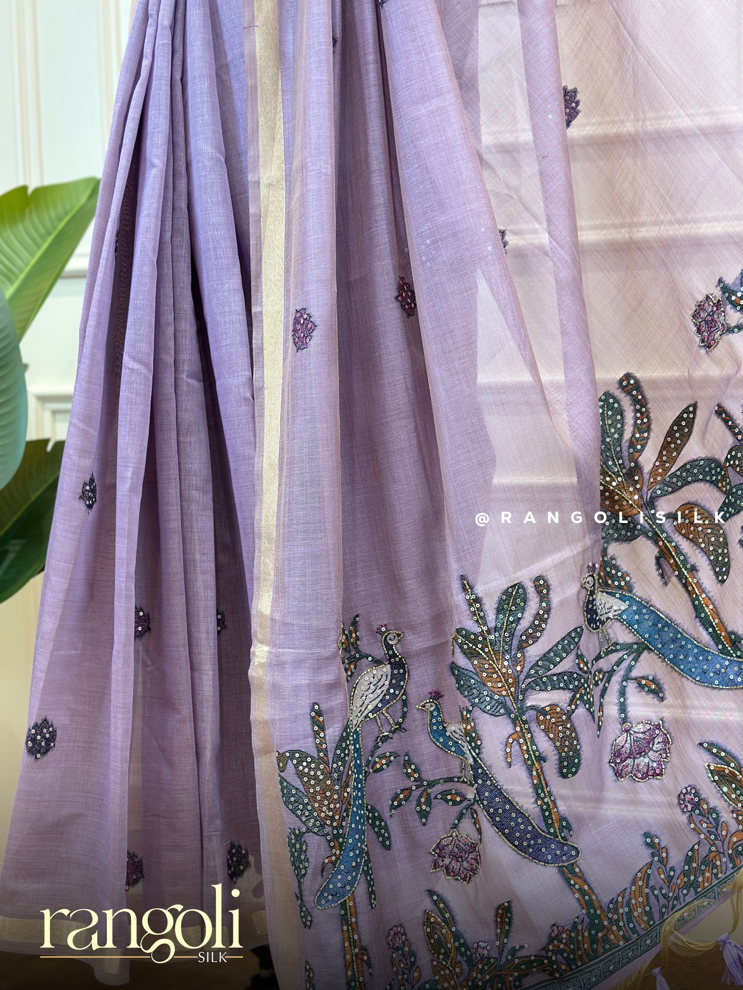 Elegant Cotton Saree with Floral Embroidery & Delicate Buti Design - Post 775