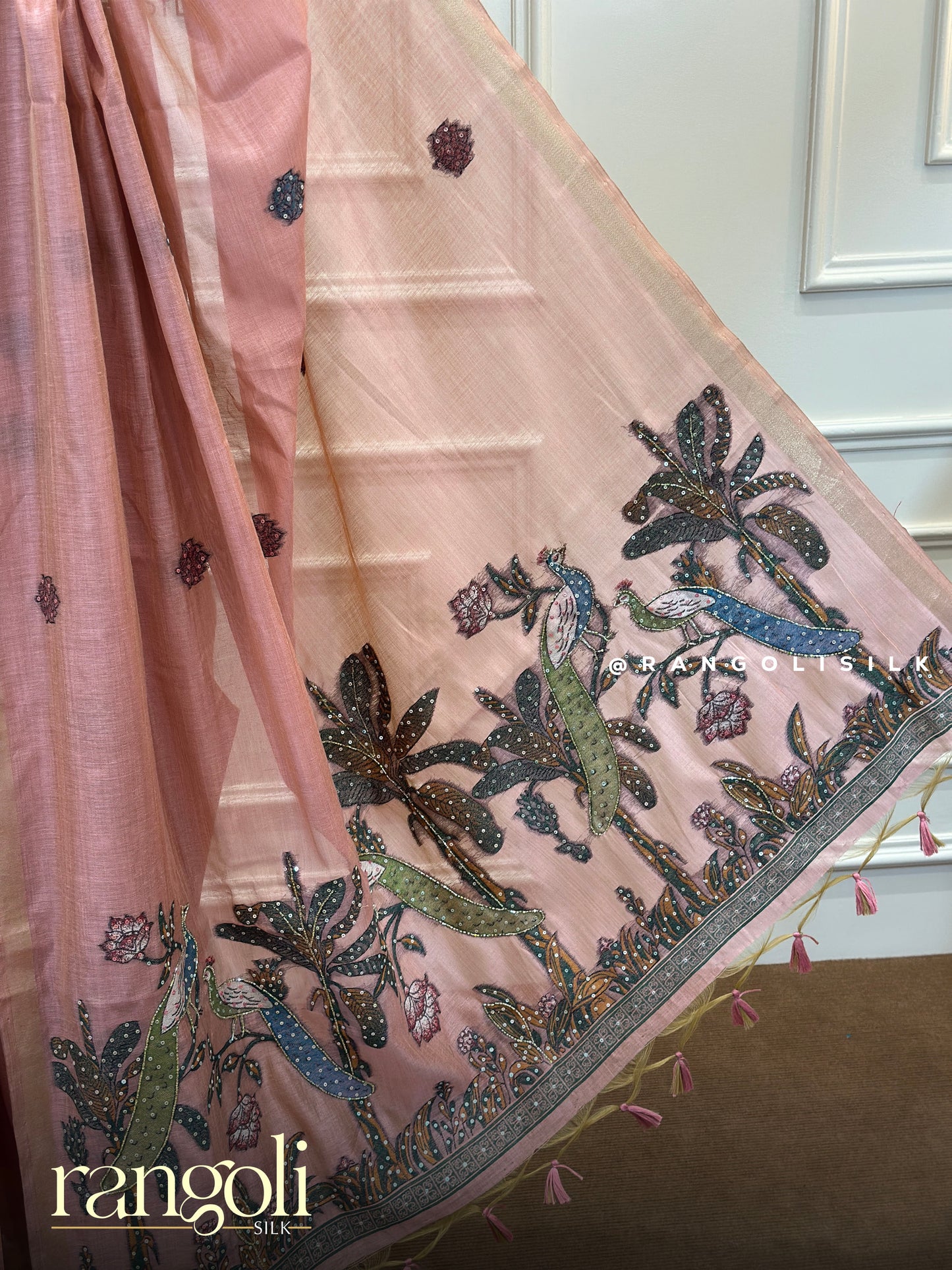 Elegant Cotton Saree with Floral Embroidery & Delicate Buti Design - Post 775