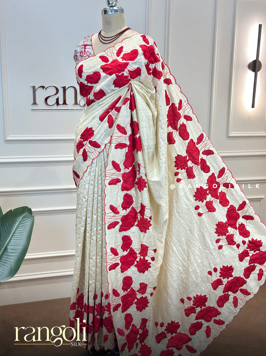 Designer Organza Saree with Bold Floral Designs - Post 779