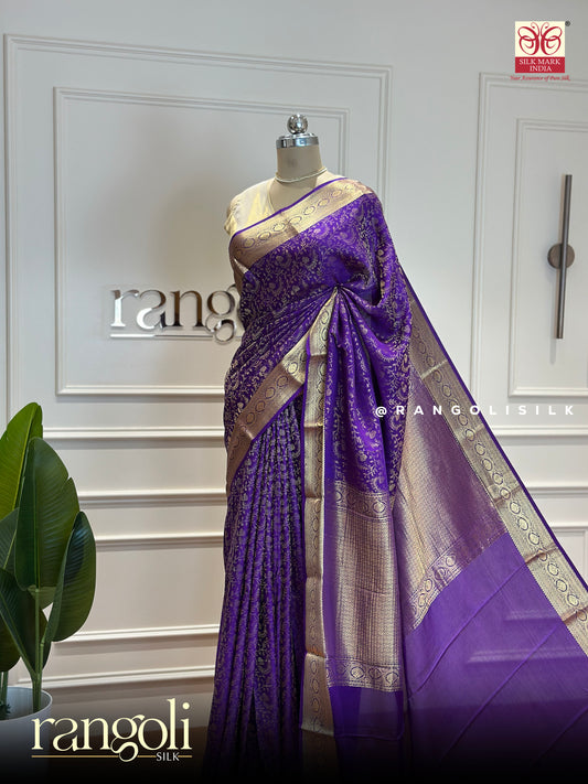 Pure Crepe Silk Saree with Brocade Pattern - Post 388