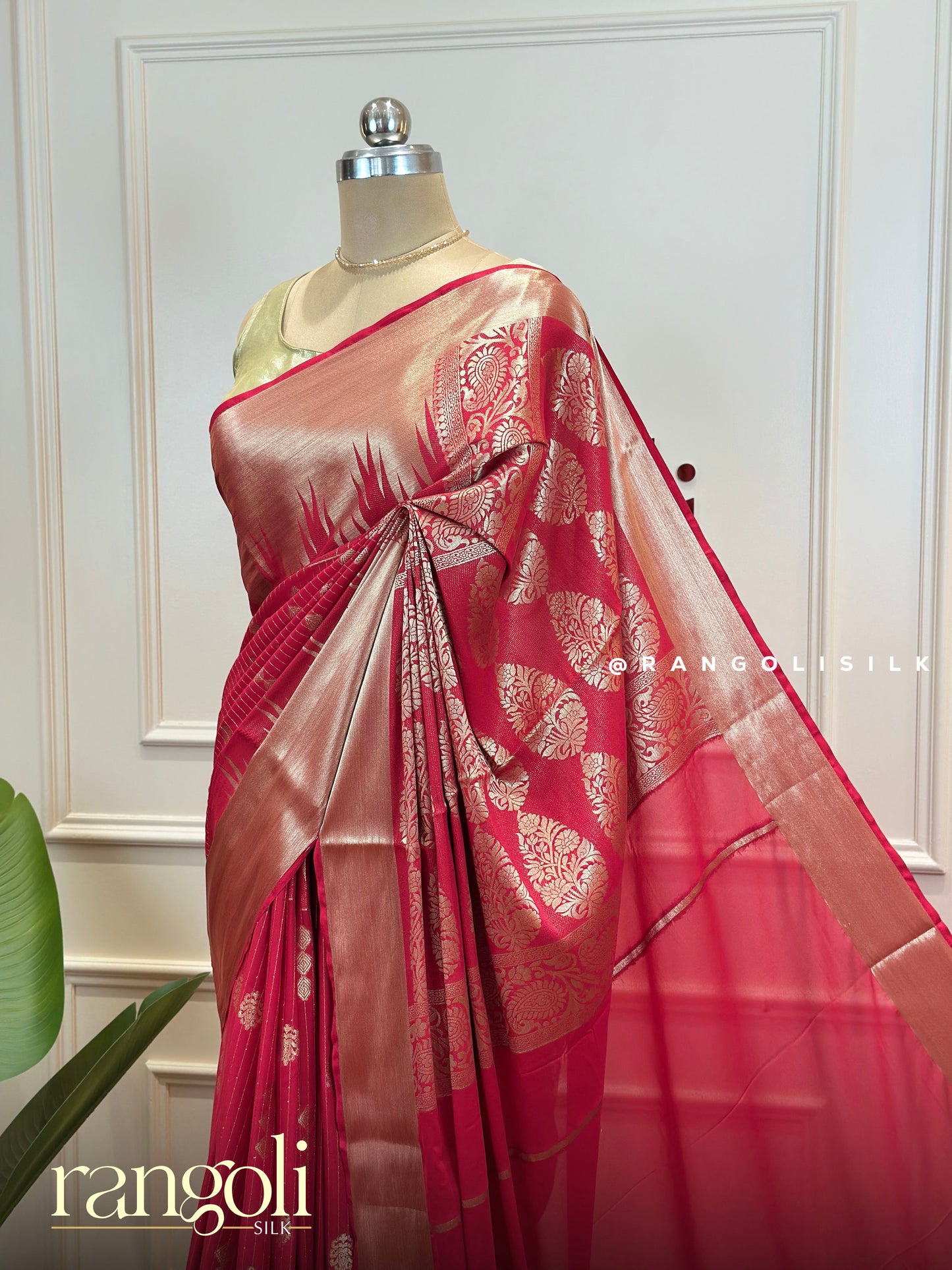 Semi Mysore Silk Saree with Traditional Woven Motifs - Post 721