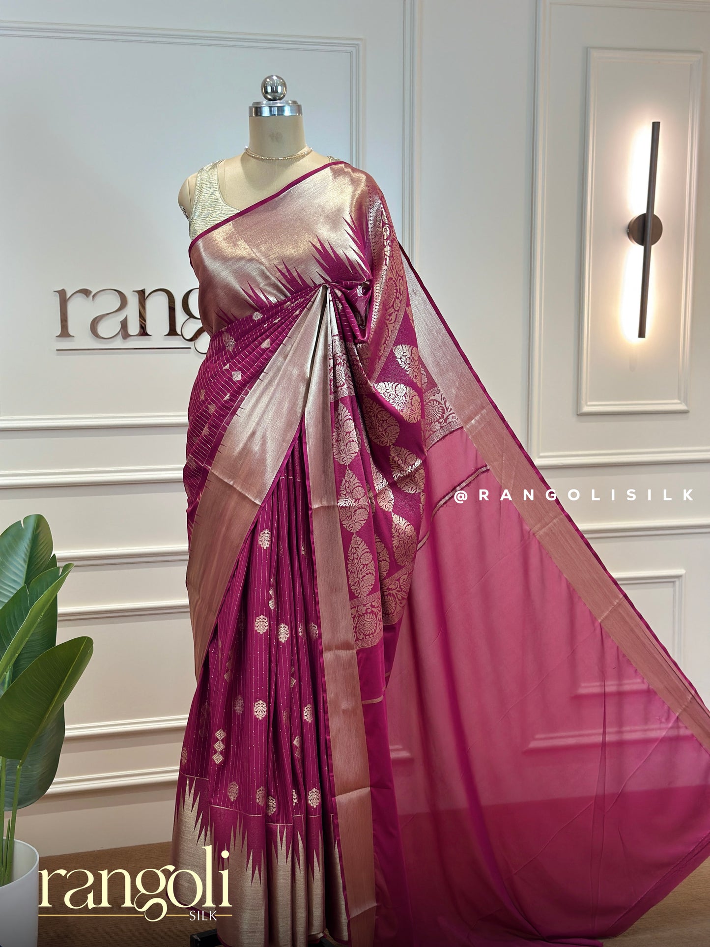 Semi Mysore Silk Saree with Traditional Woven Motifs - Post 721
