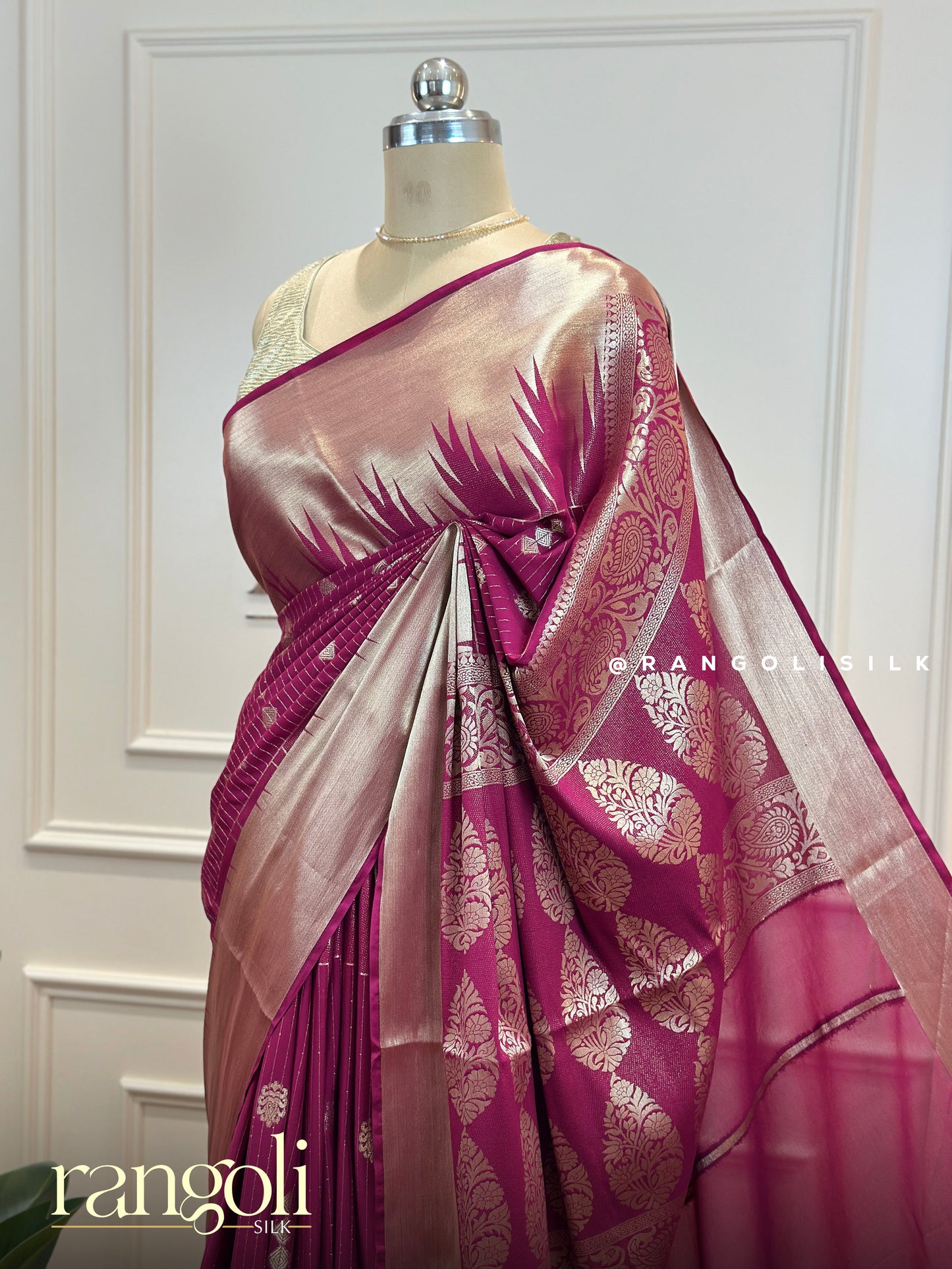 Semi Mysore Silk Saree with Traditional Woven Motifs - Post 721