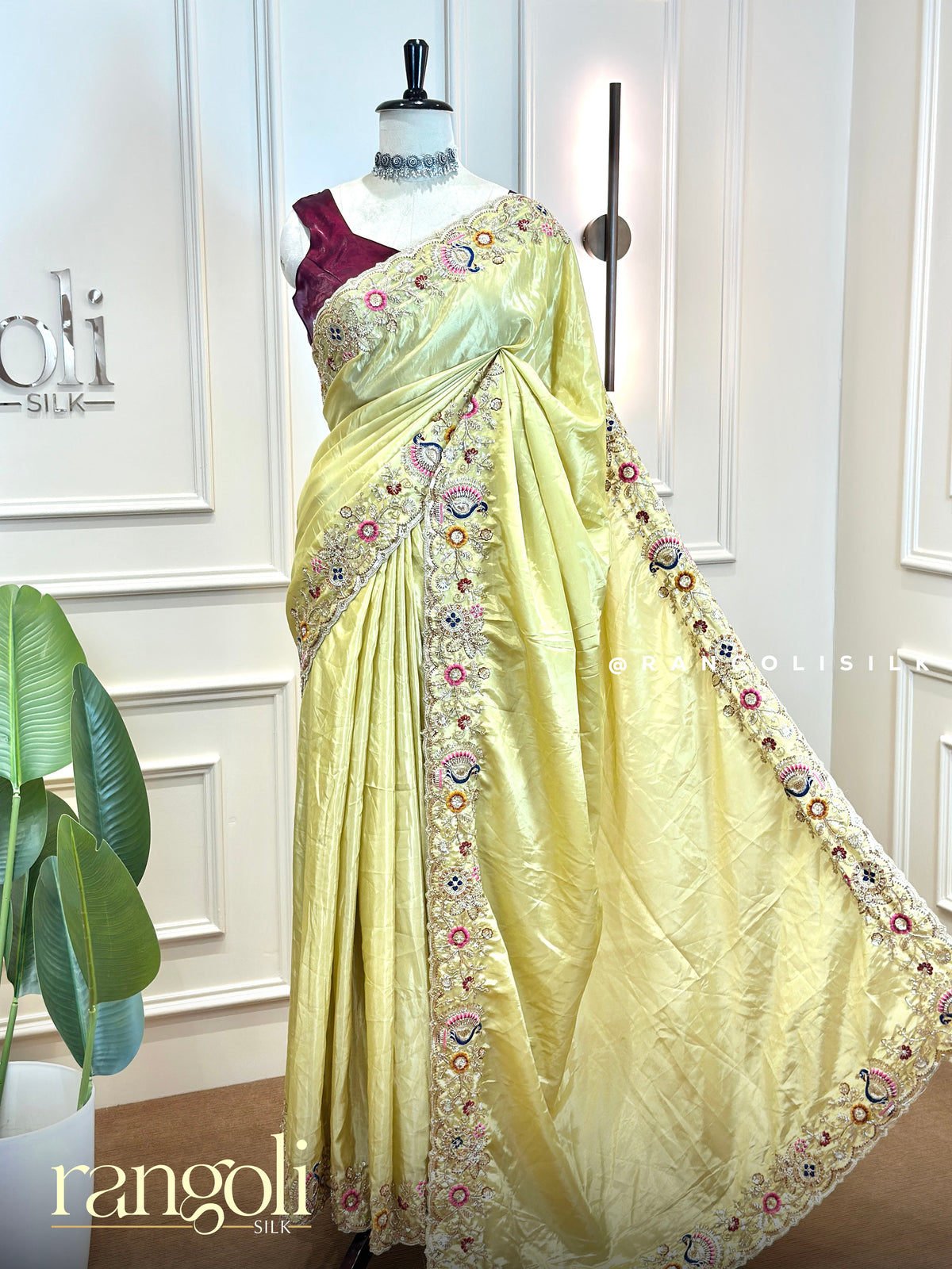 Designer Sarees with Embroidered Scalloped Cutwork Border - Post 1015