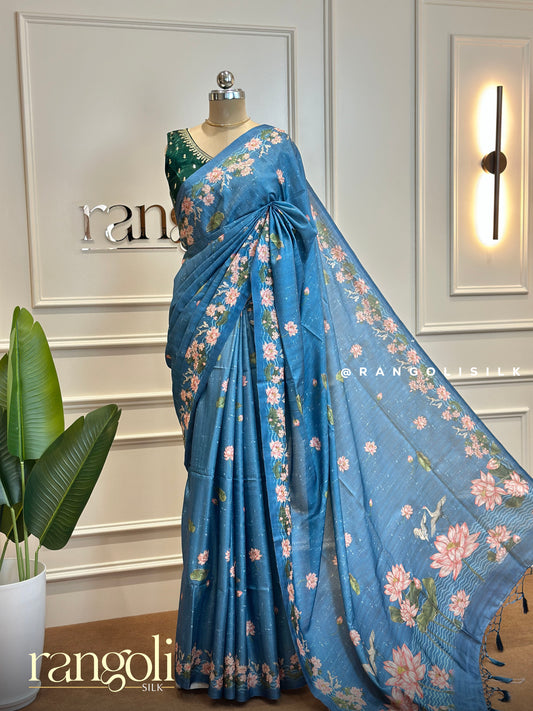 Elegant Silk Cotton Saree – Lightweight, Soft & Floral Adorned - Post 487